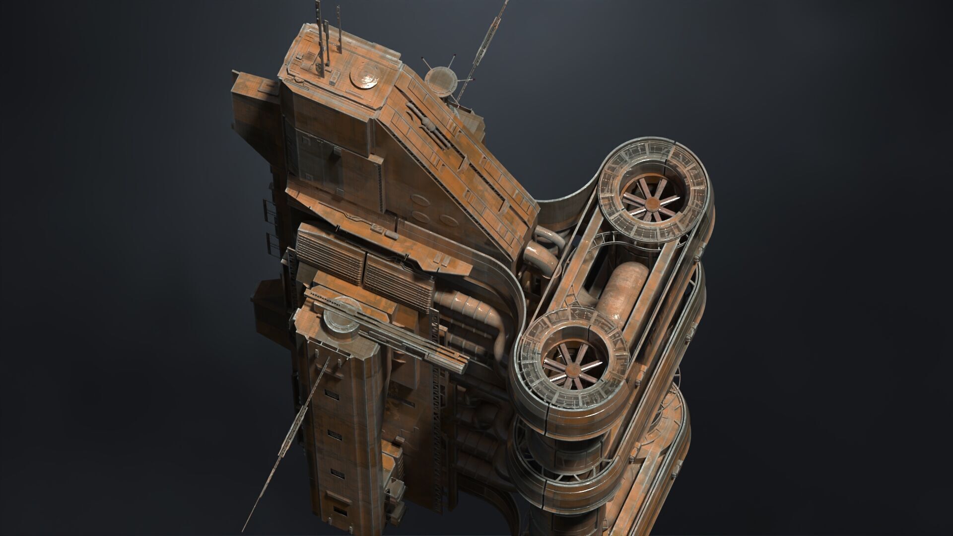 SUB-D Scifi Megascale Industrial Building 02 3D model_6