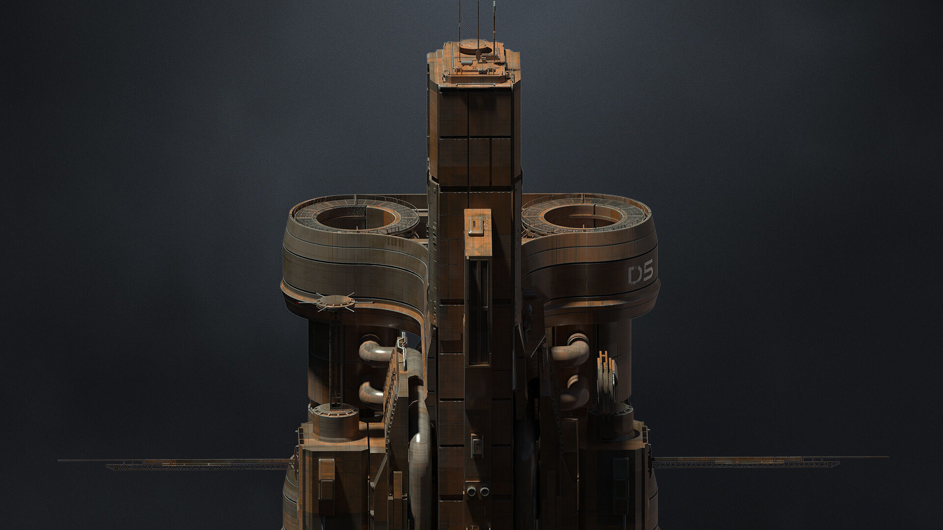 SUB-D Scifi Megascale Industrial Building 02 3D model_3