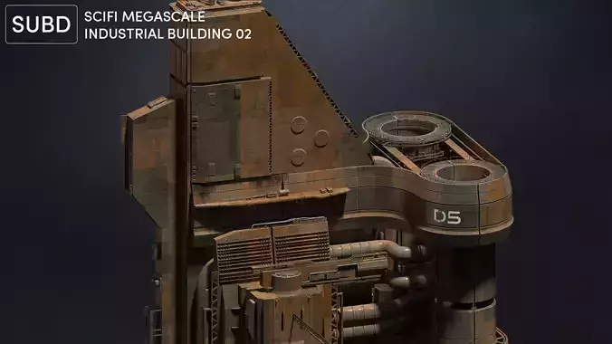 SUB-D Scifi Megascale Industrial Building 02 3D model