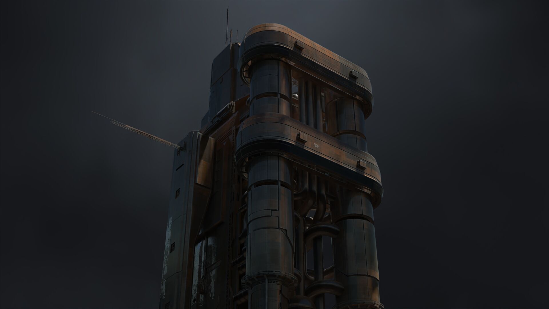 SUB-D Scifi Megascale Industrial Building 02 3D model_5