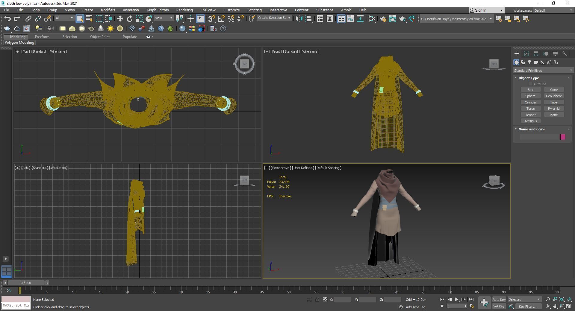 Cloth 3D Model and 75 Zbrush and Blender Brushes Low-poly 3D model_8