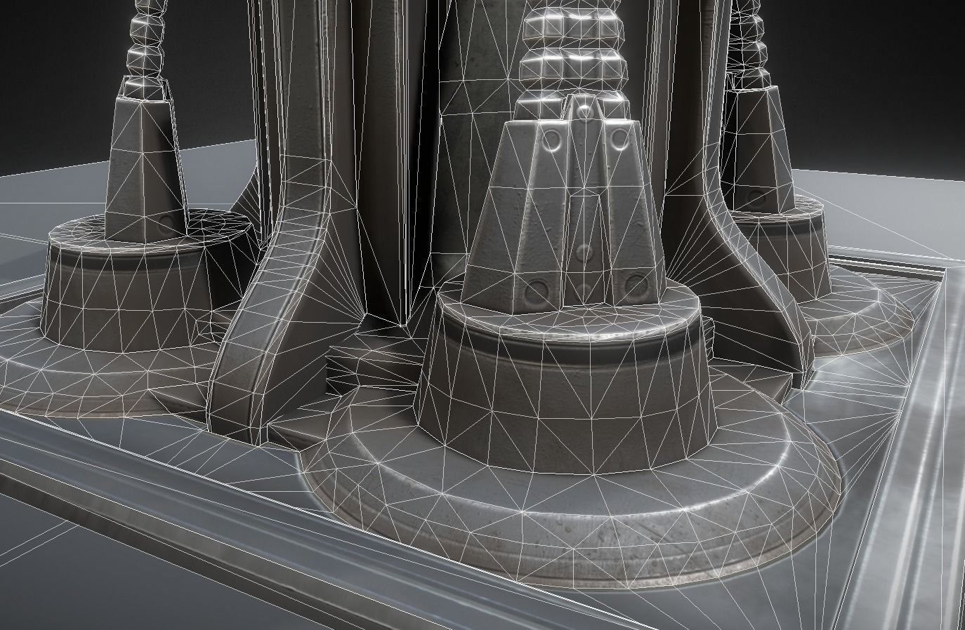 Futuristic Air Defense Gun Tower Animated Low-poly 3D model_15
