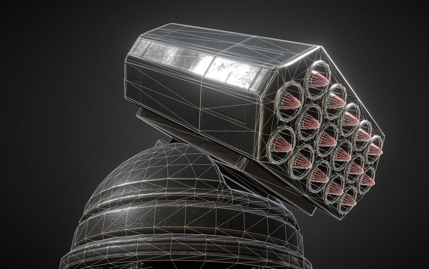 Futuristic Air Defense Gun Tower Animated Low-poly 3D model_20