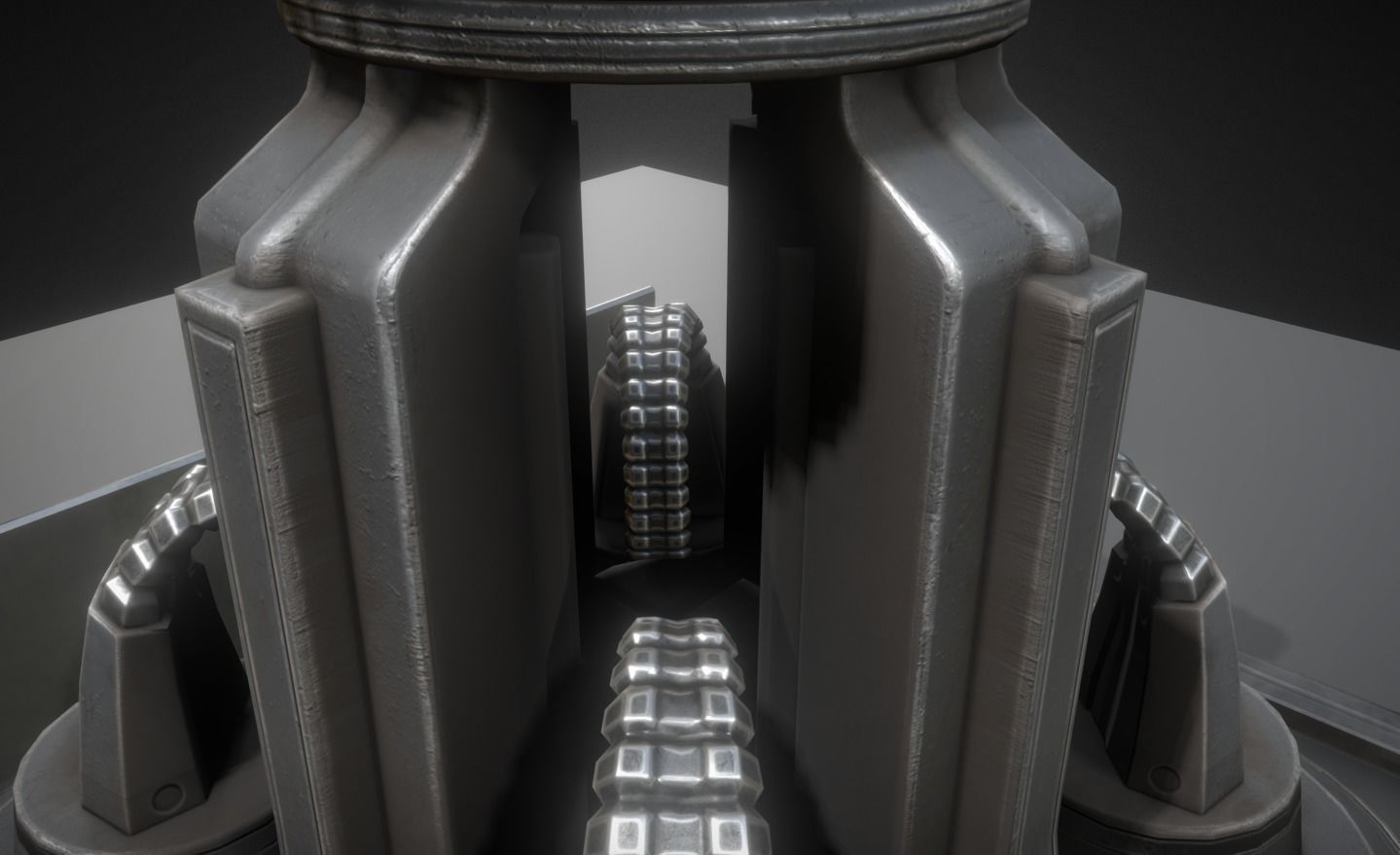 Futuristic Air Defense Gun Tower Animated Low-poly 3D model_17