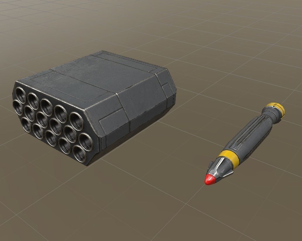 Futuristic Air Defense Gun Tower Animated Low-poly 3D model_6