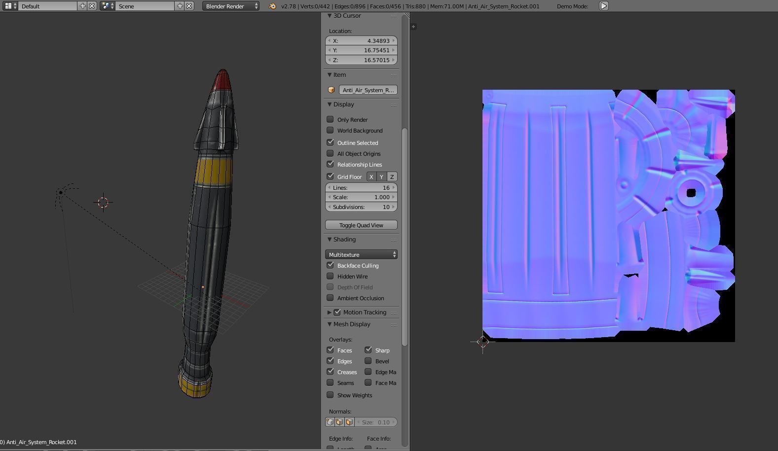 Futuristic Air Defense Gun Tower Animated Low-poly 3D model_35