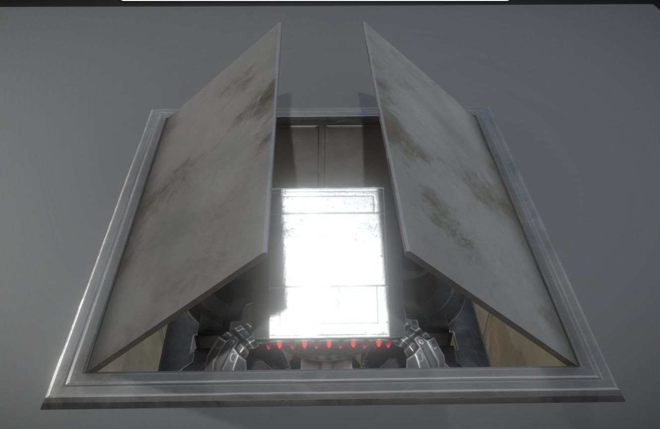 Futuristic Air Defense Gun Tower Animated Low-poly 3D model_14