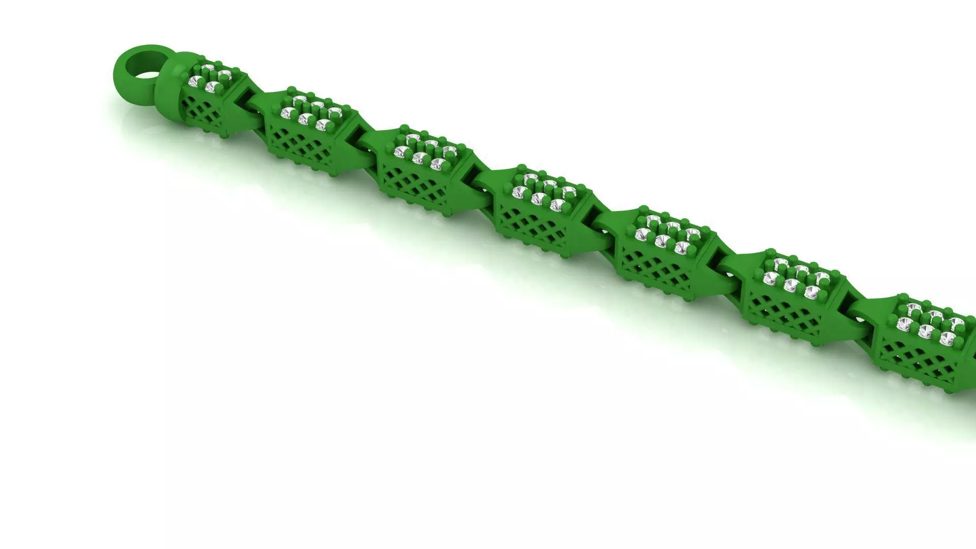 3MM STONE Ready to Print 3D Chain for ALL Jewelry metals  3D print model_0