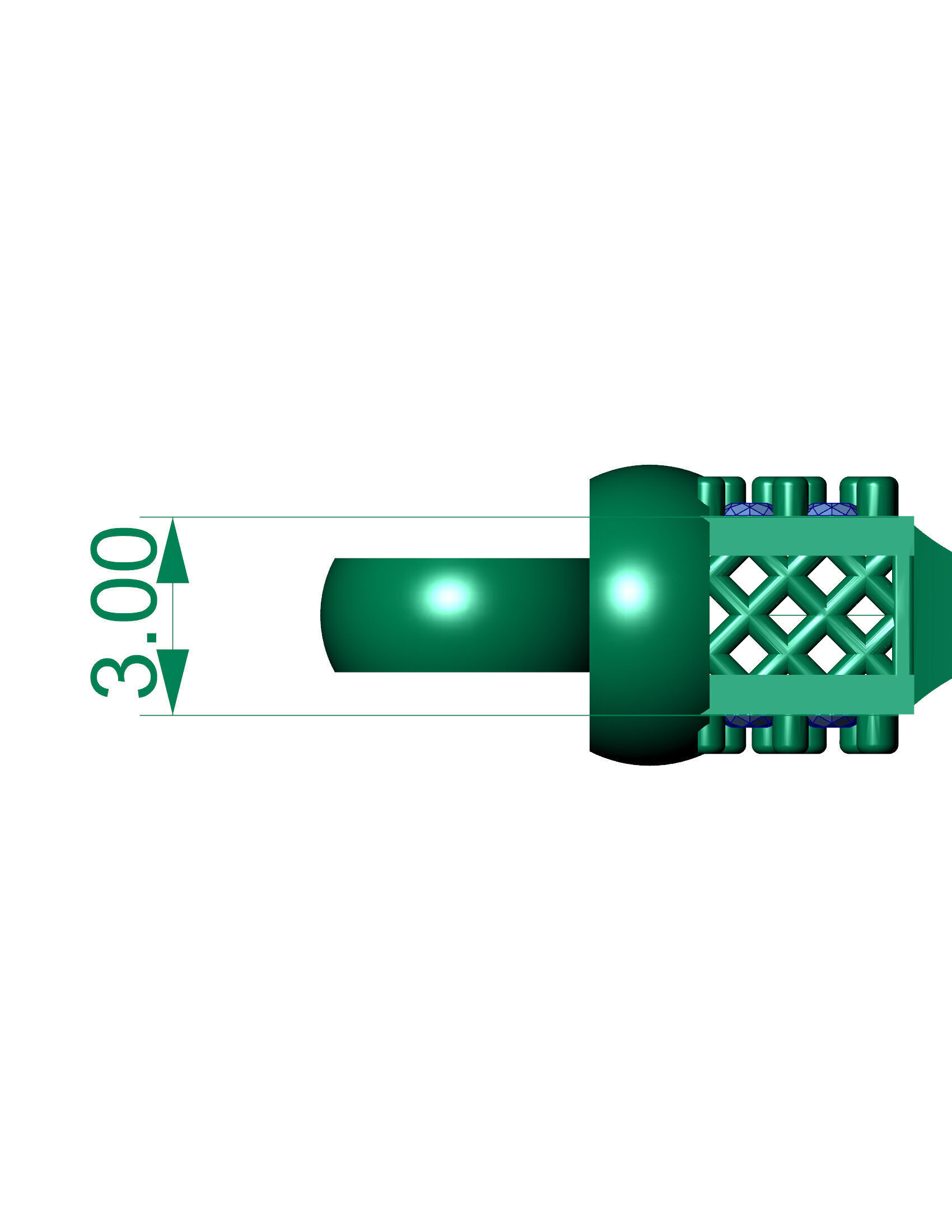 3MM STONE Ready to Print 3D Chain for ALL Jewelry metals  3D print model_3