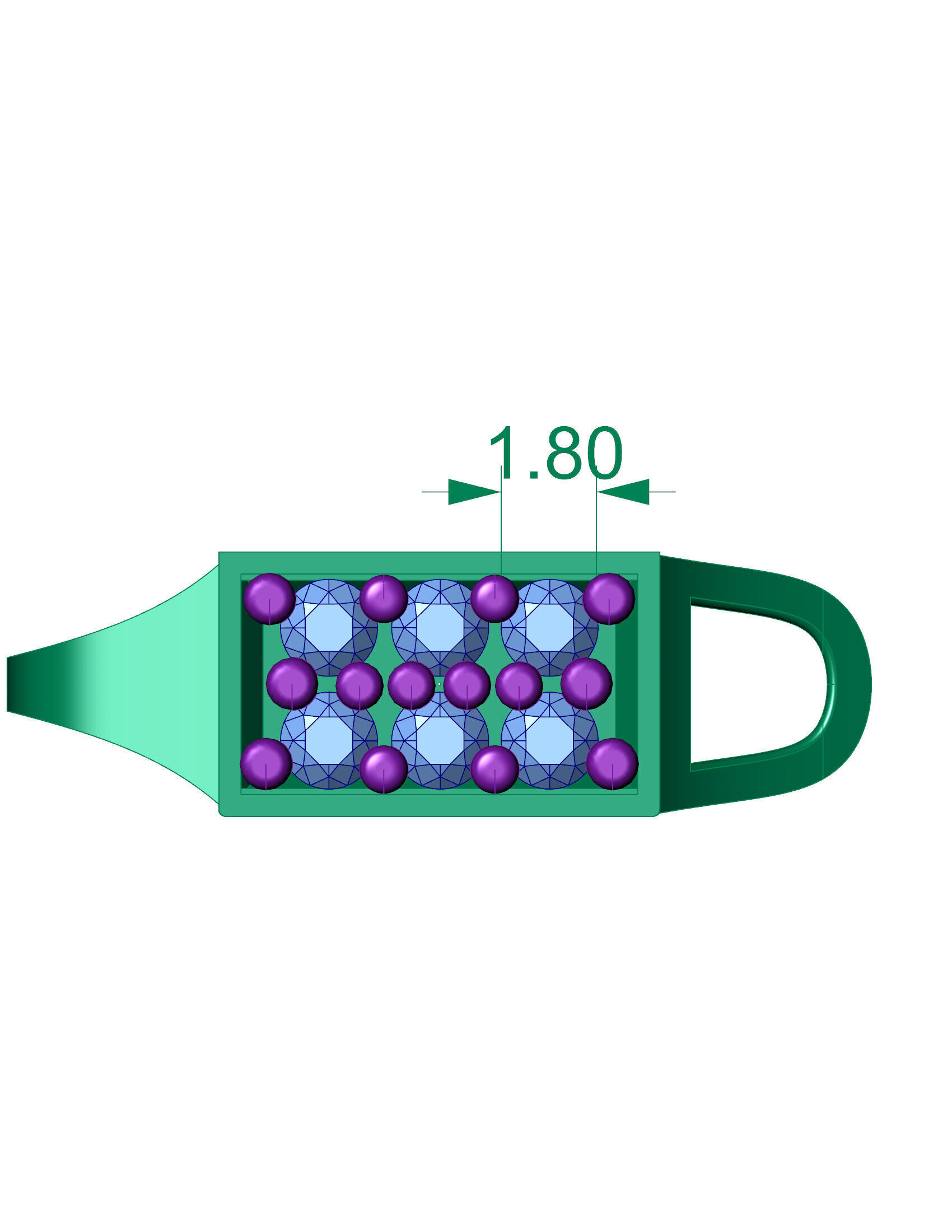 5MM STONE Ready to Print 3D Chain for ALL Jewelry metals 3D print model_3