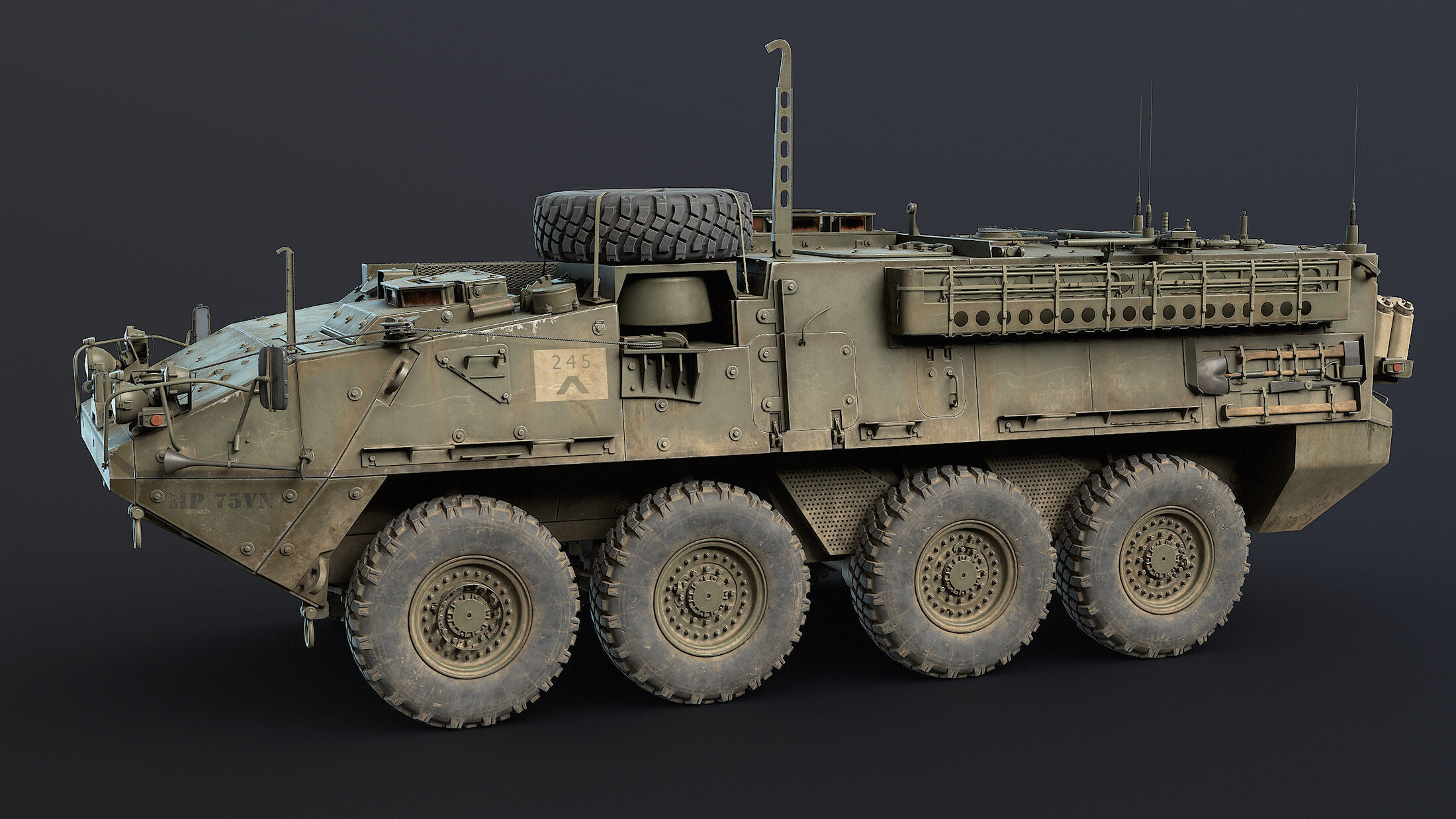 M1126 Stryker Unarmed Game Ready Low-poly 3D model_3
