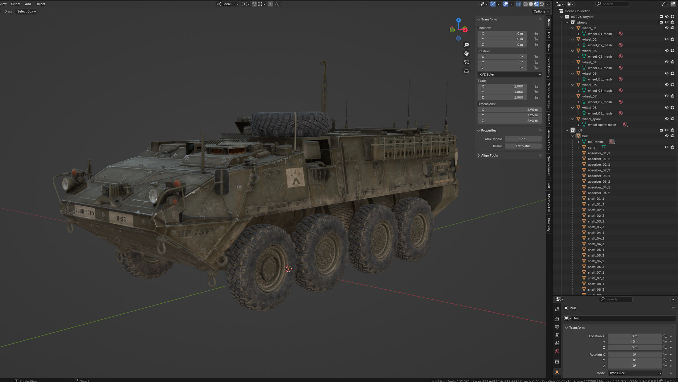 M1126 Stryker Unarmed Game Ready Low-poly 3D model_15