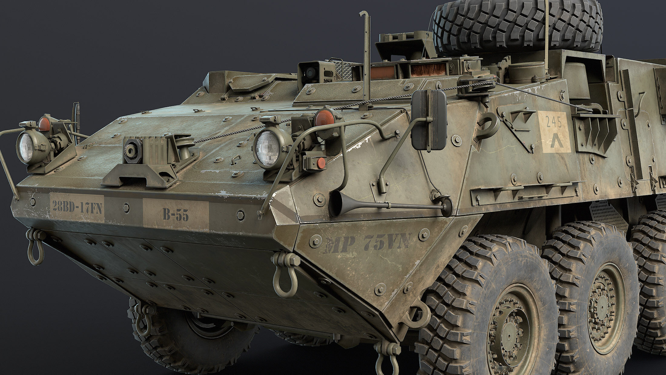 M1126 Stryker Unarmed Game Ready Low-poly 3D model_2