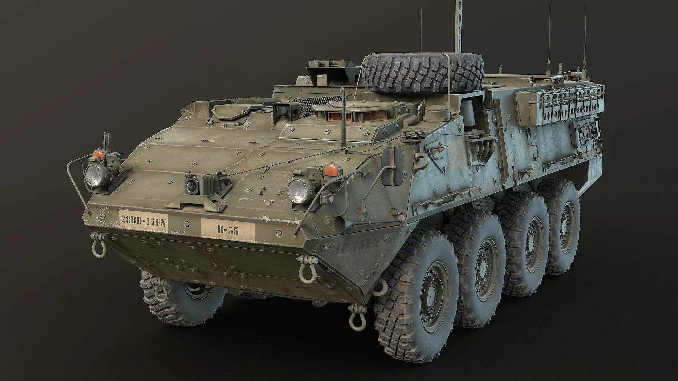 M1126 Stryker Unarmed Game Ready Low-poly 3D model_0