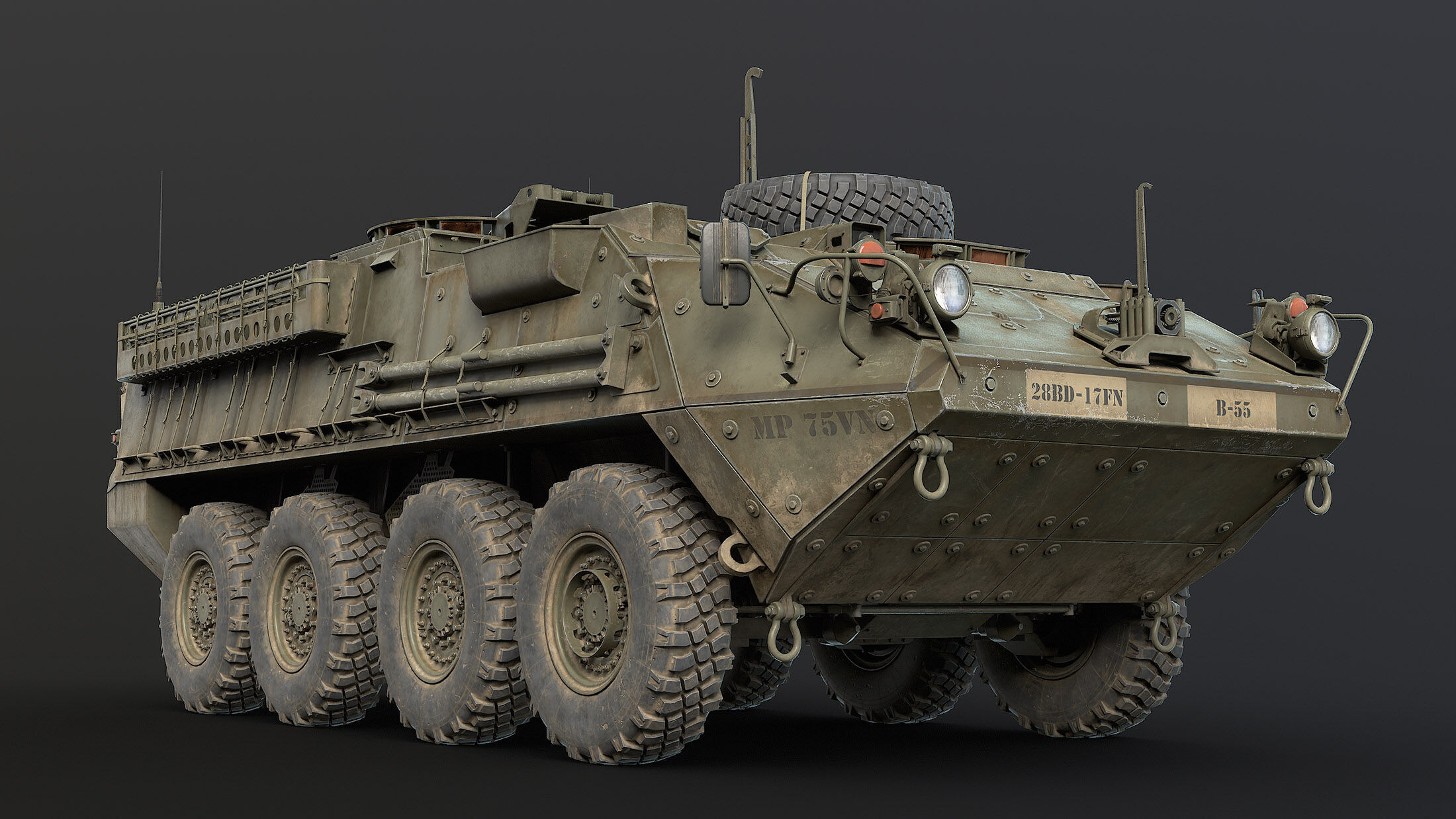 M1126 Stryker Unarmed Game Ready Low-poly 3D model_8