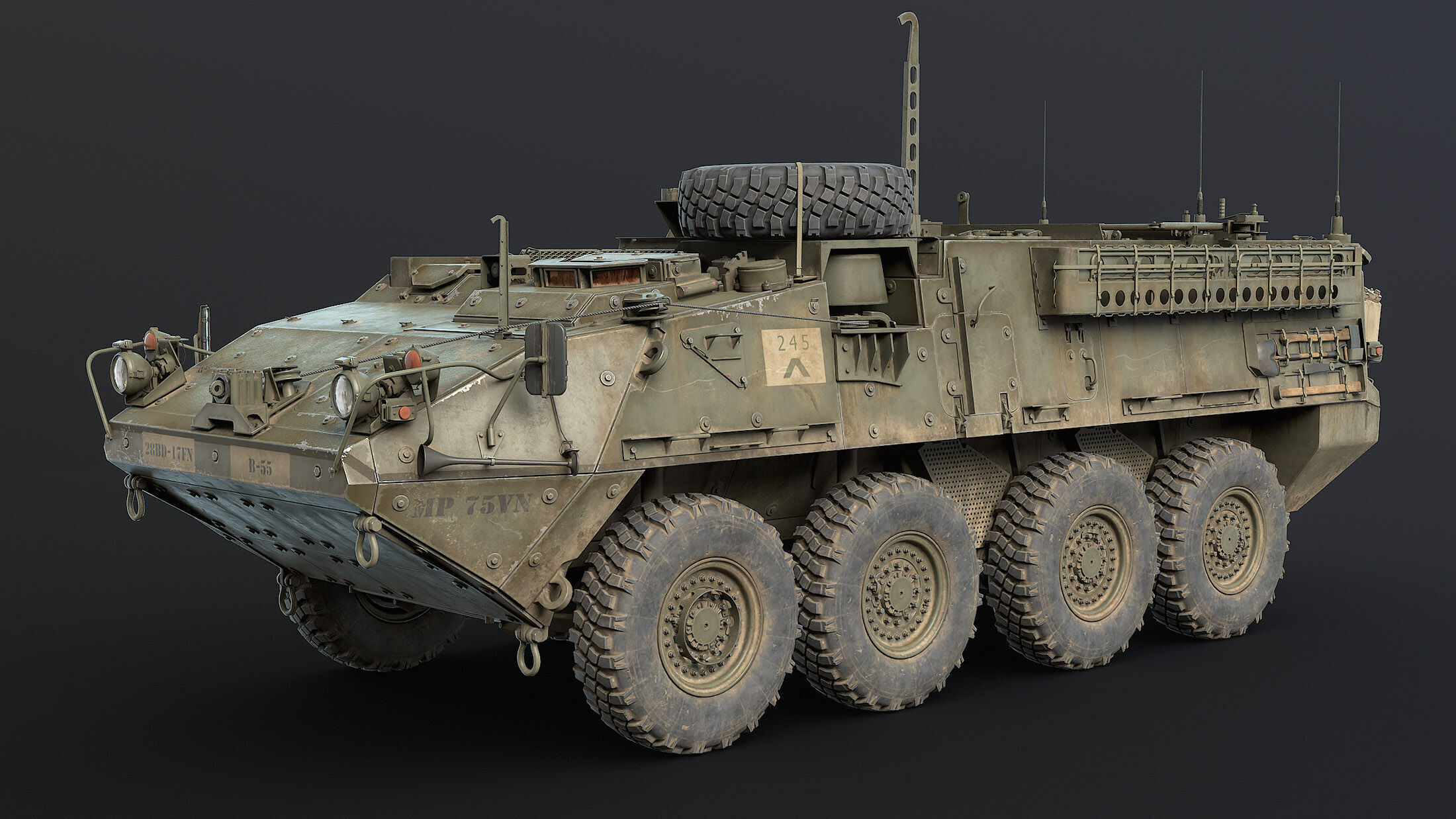 M1126 Stryker Unarmed Game Ready Low-poly 3D model_1