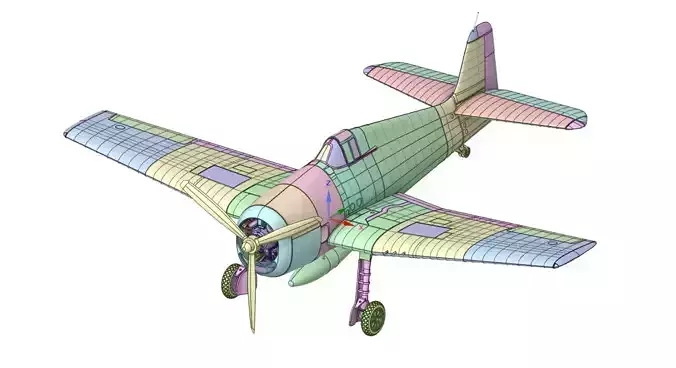 Grumman F6F-5 Hellcat  1 by 24 Scale 3D Printable Model 3D print model