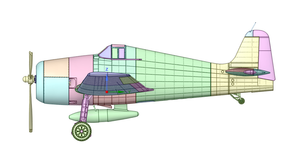 Grumman F6F-5 Hellcat  1 by 24 Scale 3D Printable Model 3D print model_2