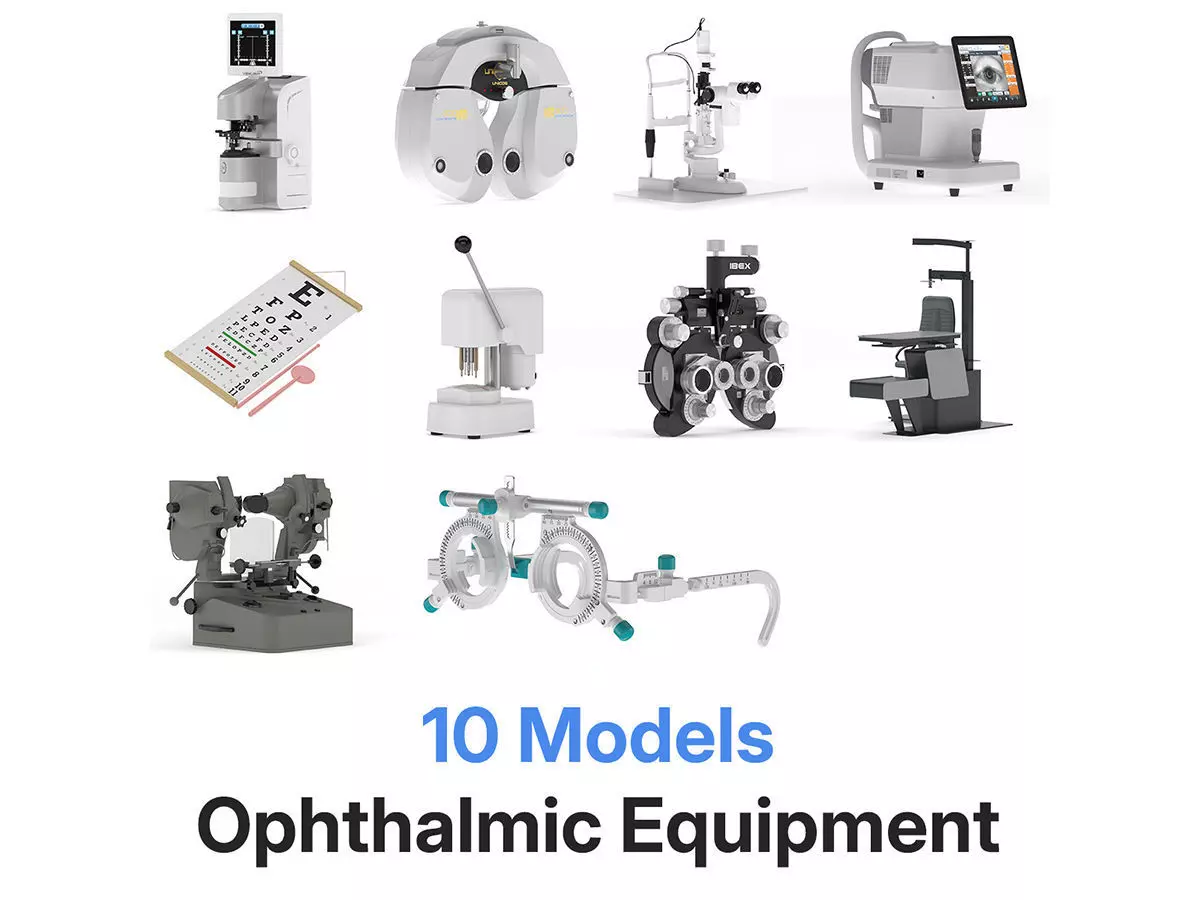 10 Models Medical Ophthalmic Equipment Collection 3D model_0