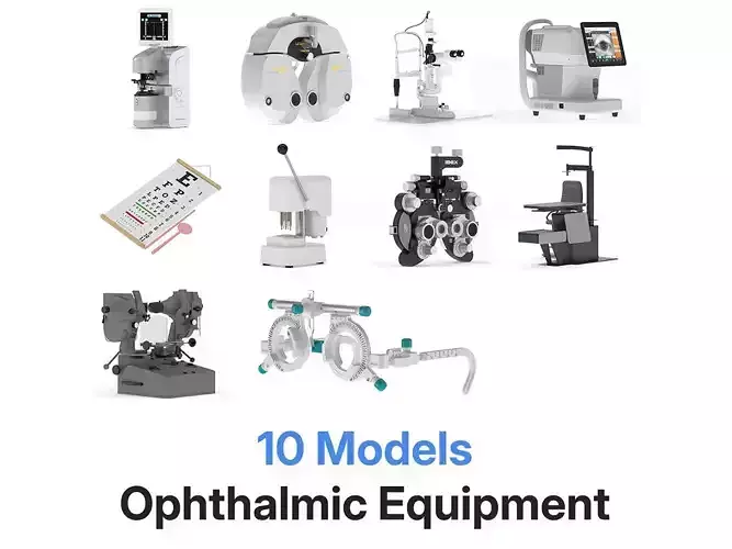 10 Models Medical Ophthalmic Equipment Collection 3D model