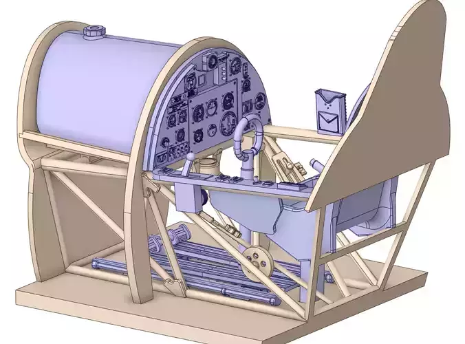 Hawker Hurricane MK-1 Cockpit  1 by 16 Scale 3D Model 3D print model