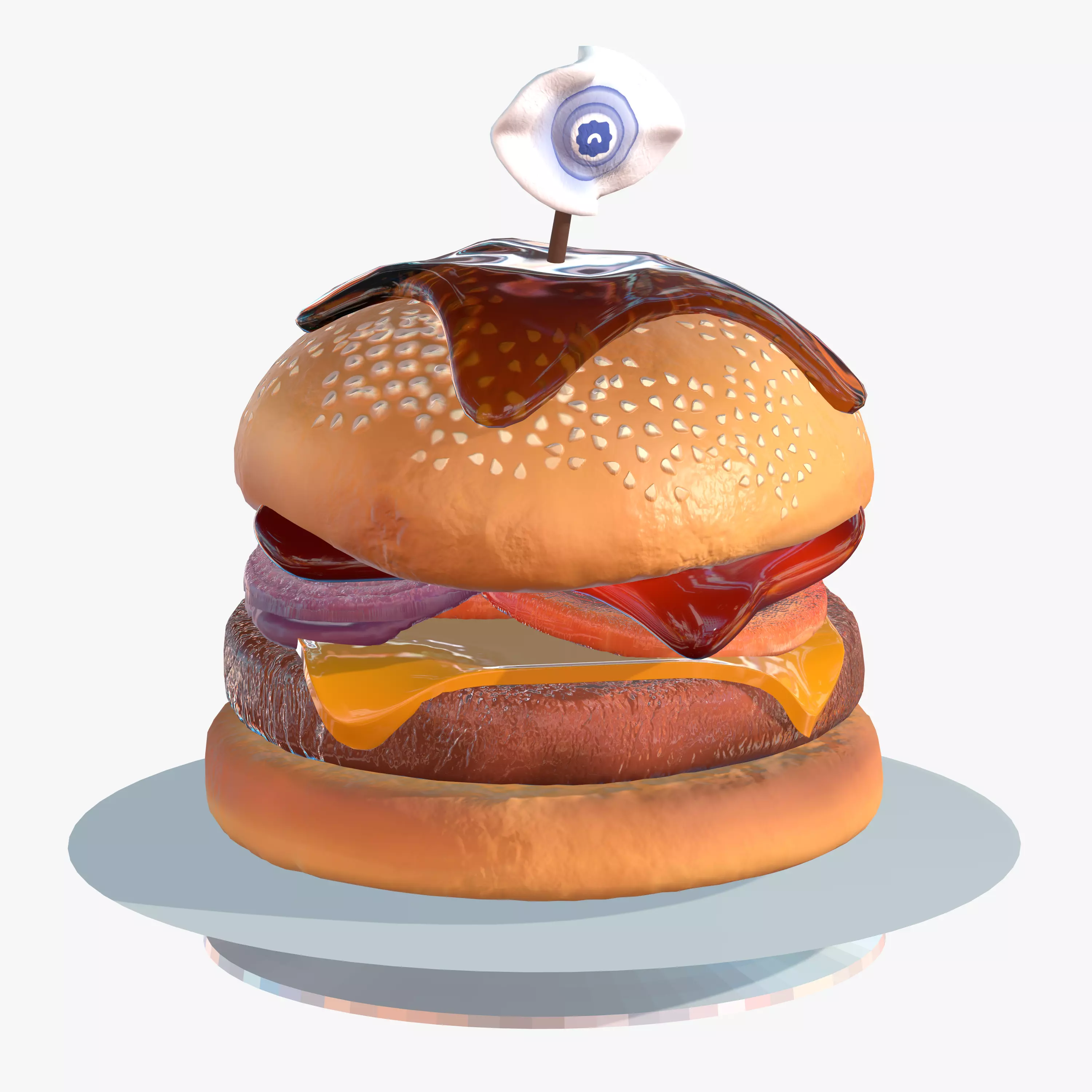 Burger 4K Low-poly 3D model