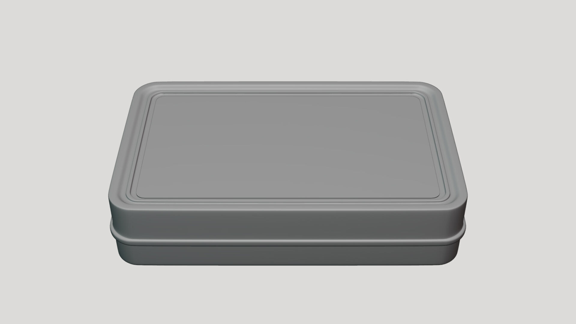 Basic Candy Tin Box - Geometry Only No Textures No Materials 3D model_4