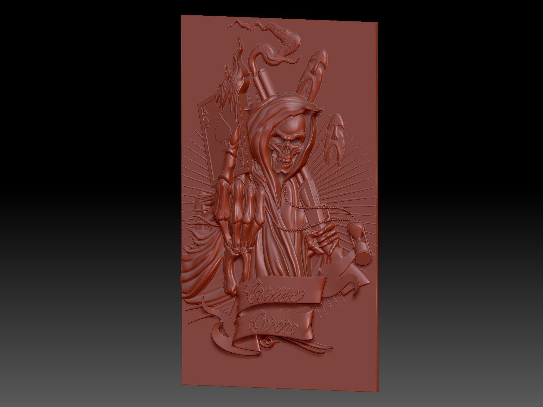 game over  3D print model_4