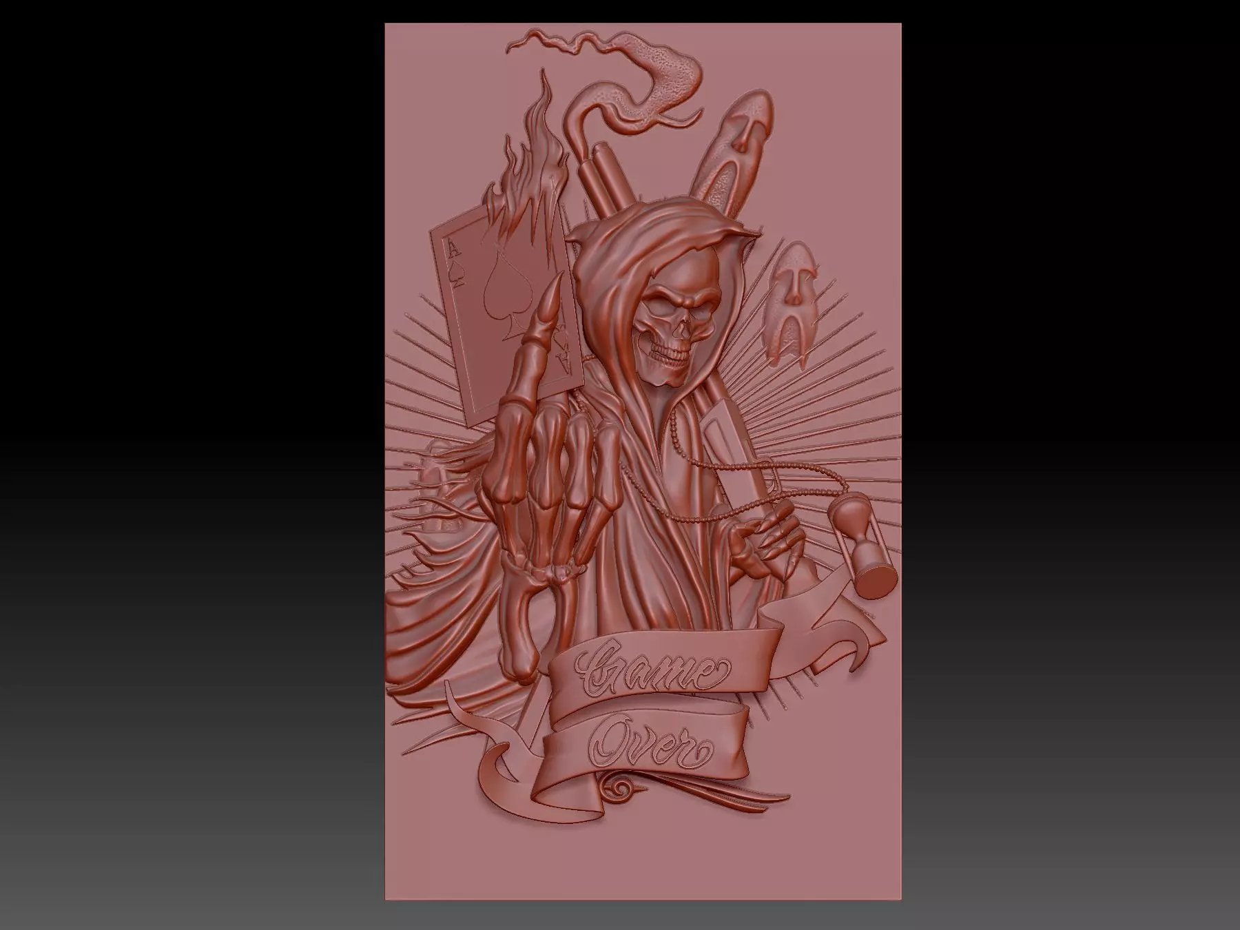 game over  3D print model_0