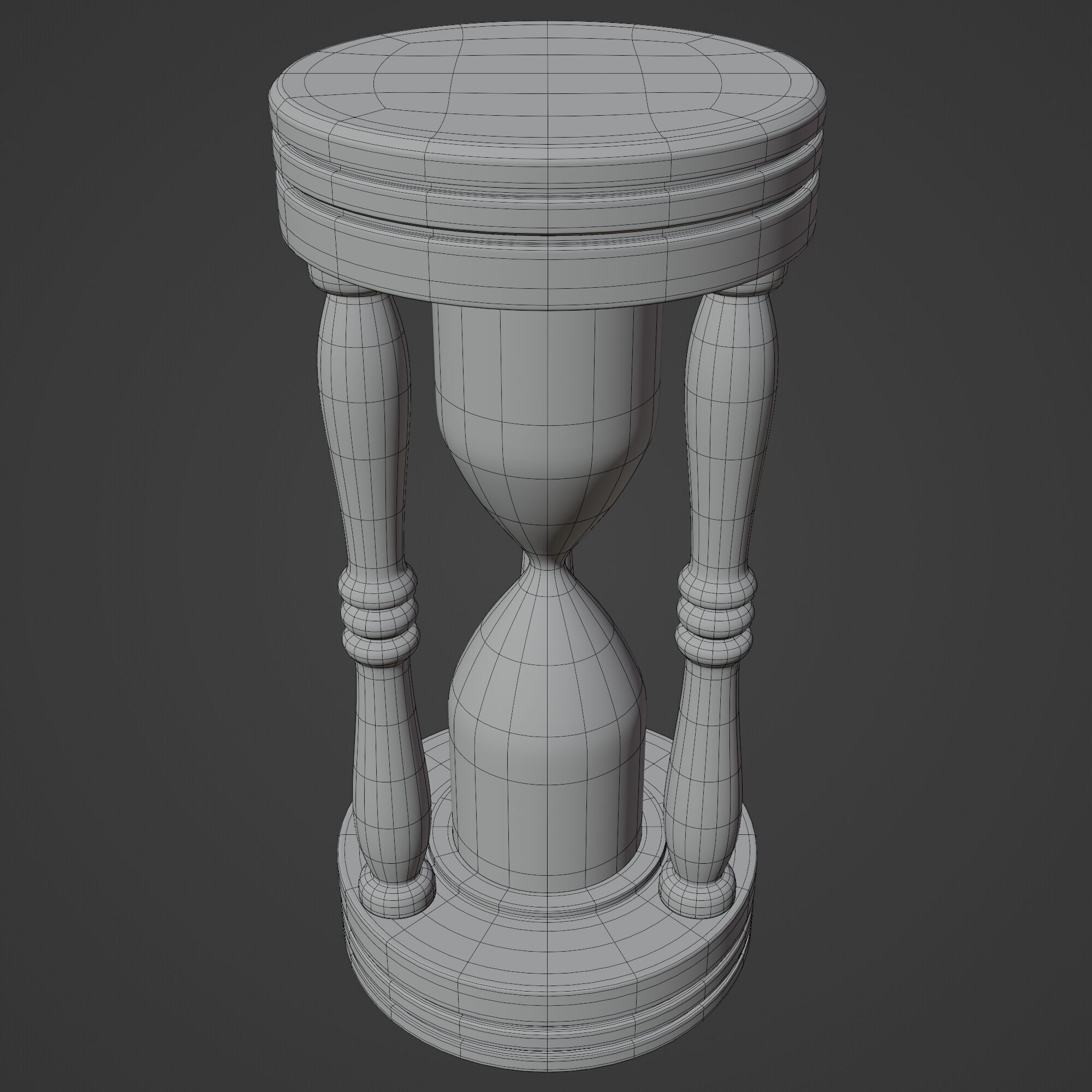 Wooden Hourglass Sand Timer 3D model_7