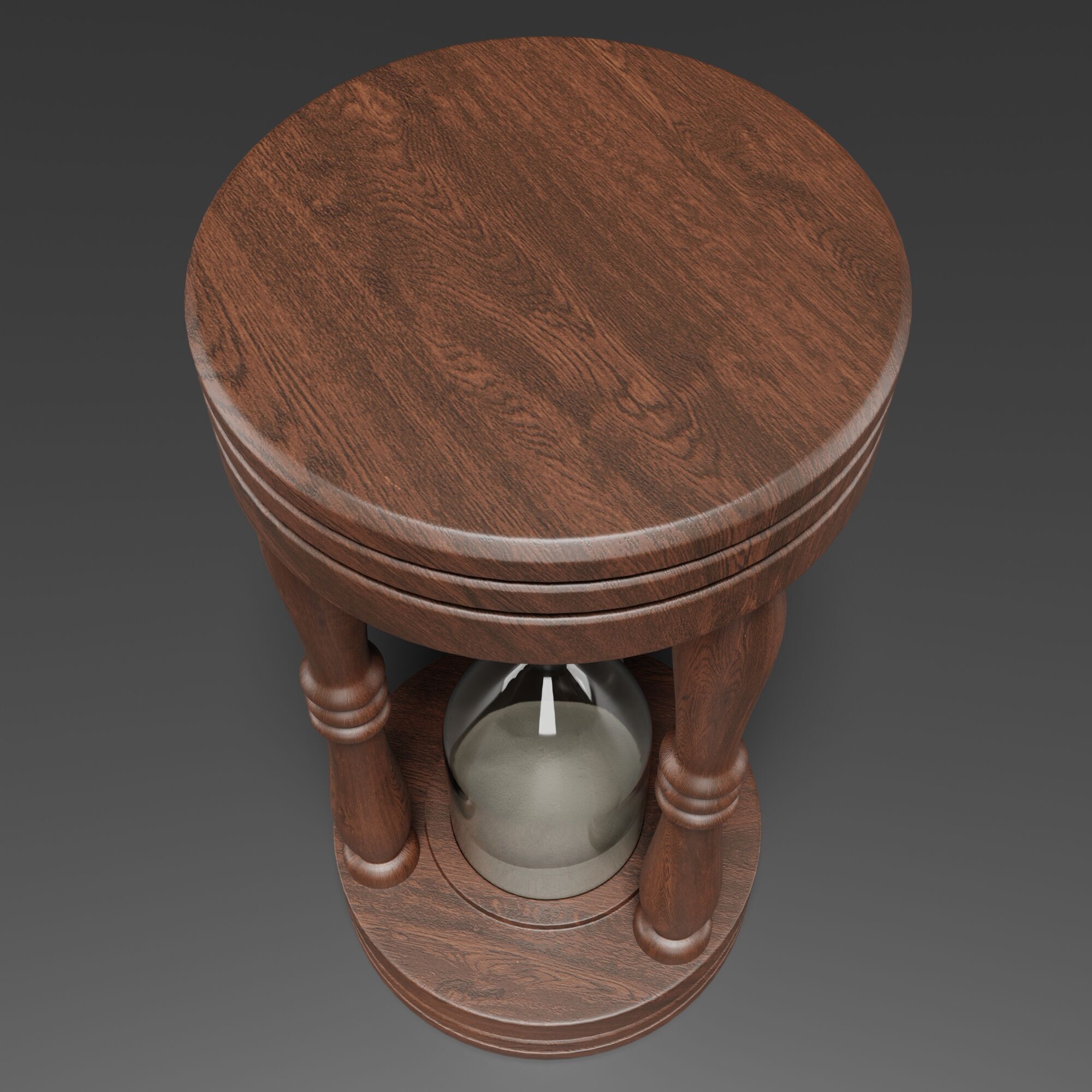 Wooden Hourglass Sand Timer 3D model_6