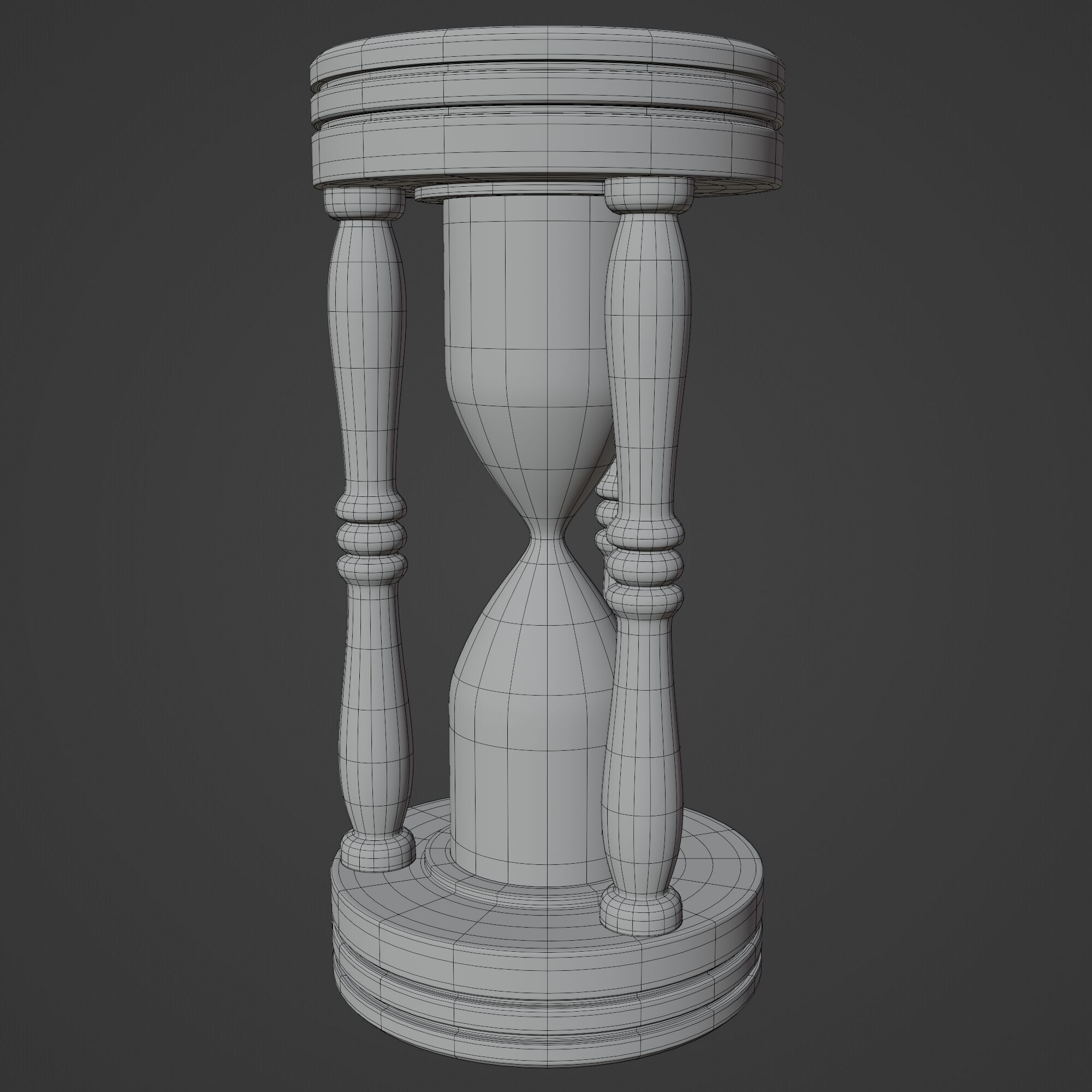 Wooden Hourglass Sand Timer 3D model_9