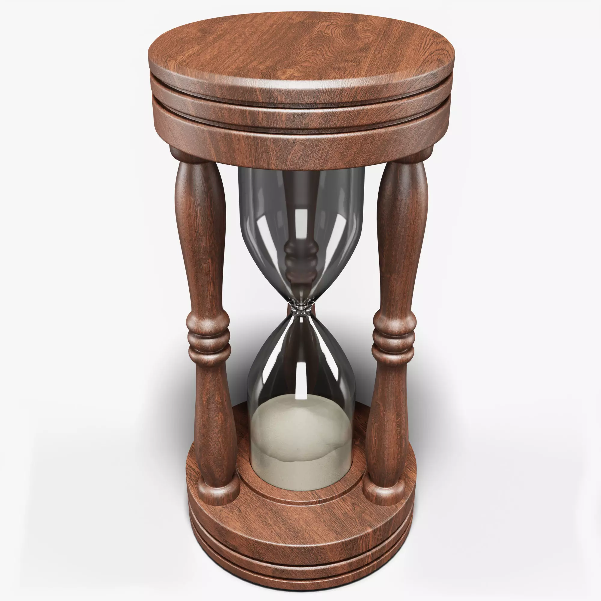 Wooden Hourglass Sand Timer 3D model_0