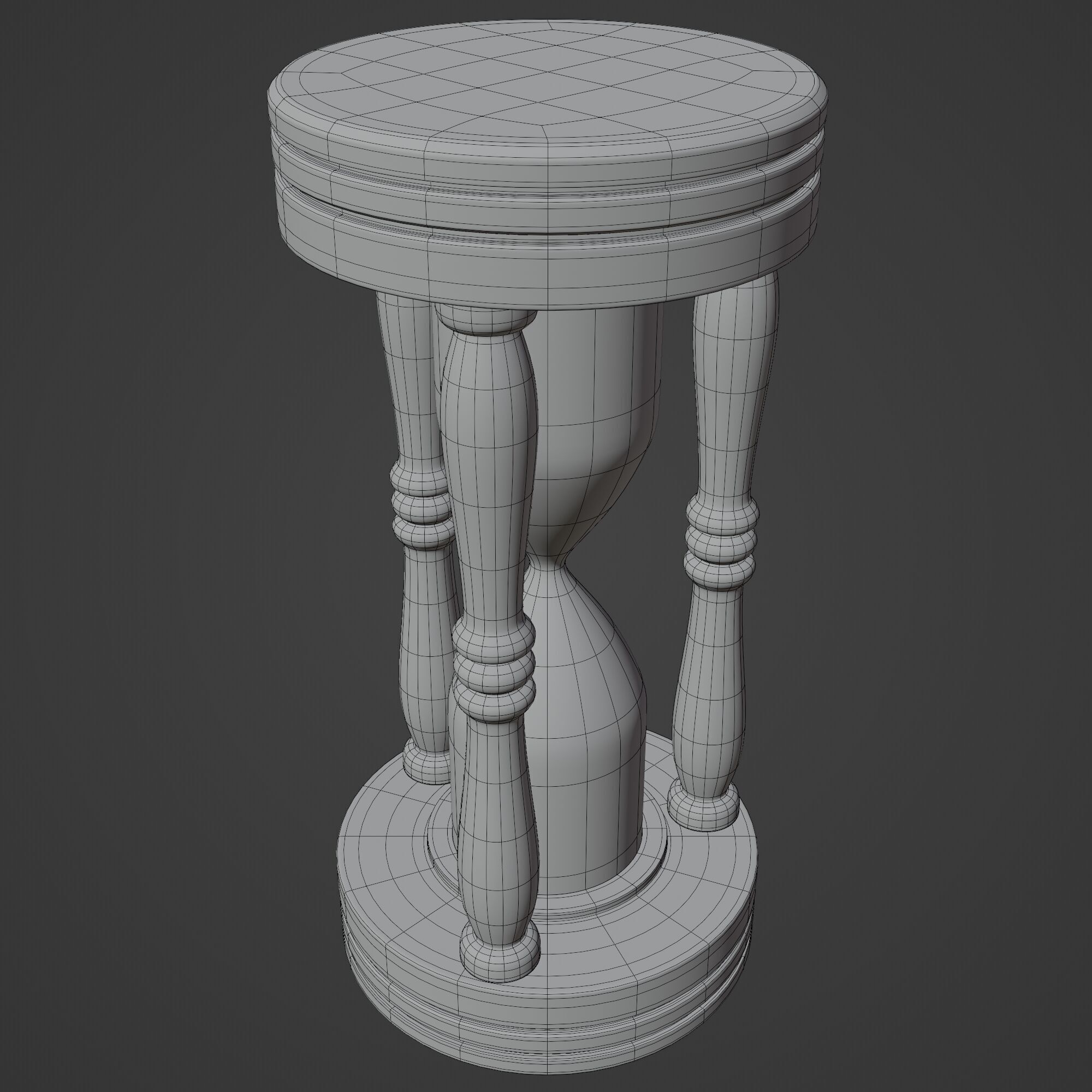 Wooden Hourglass Sand Timer 3D model_8