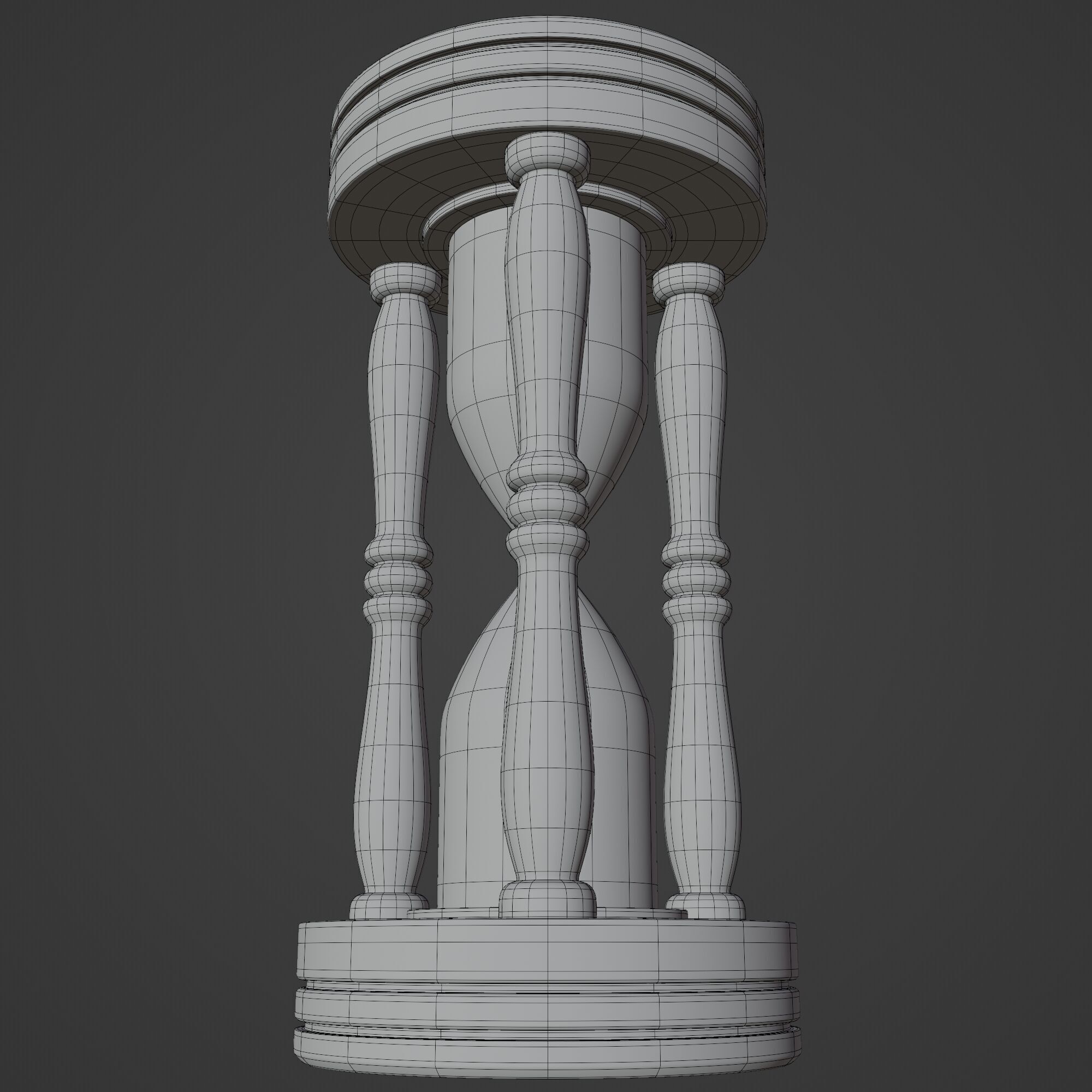 Wooden Hourglass Sand Timer 3D model_11