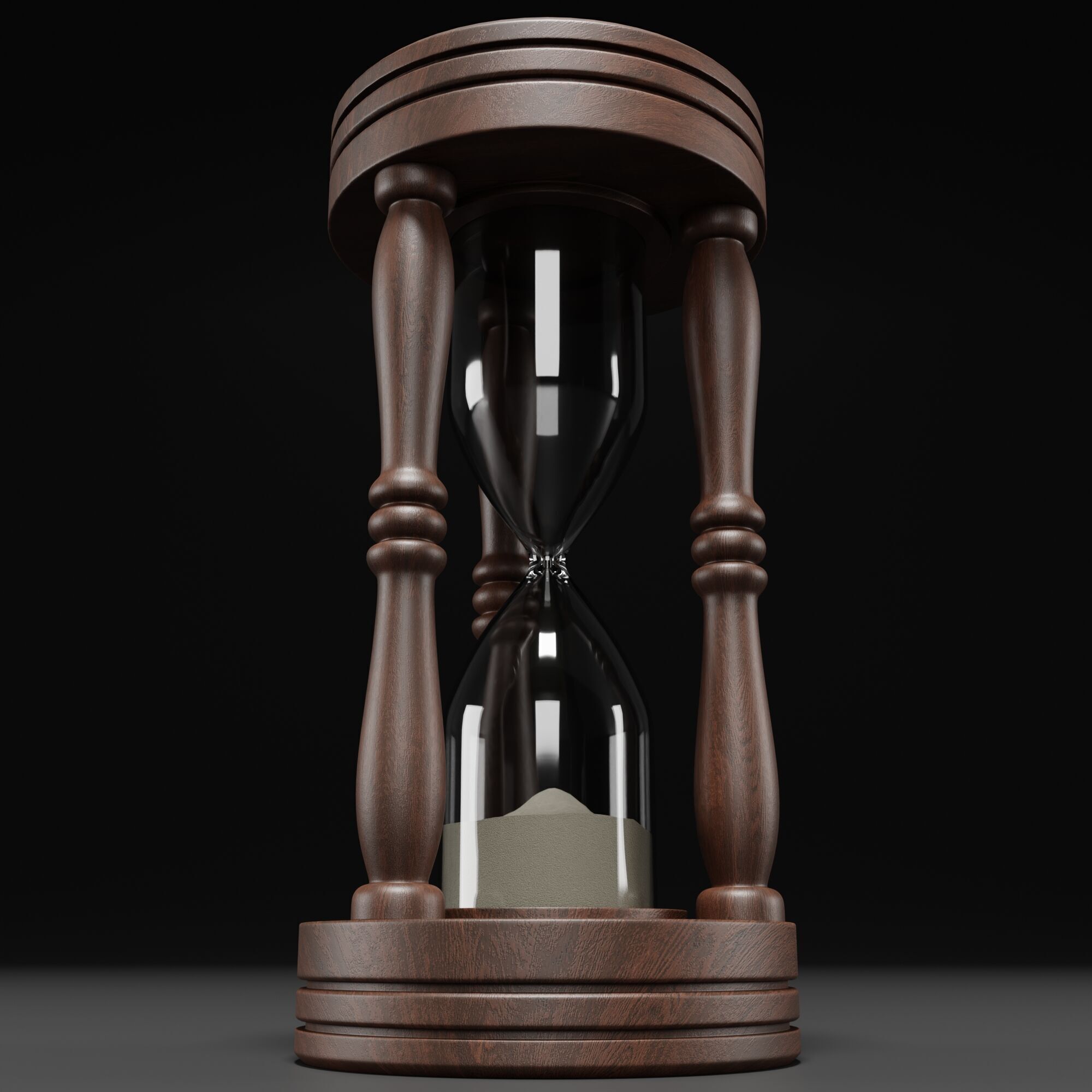 Wooden Hourglass Sand Timer 3D model_4