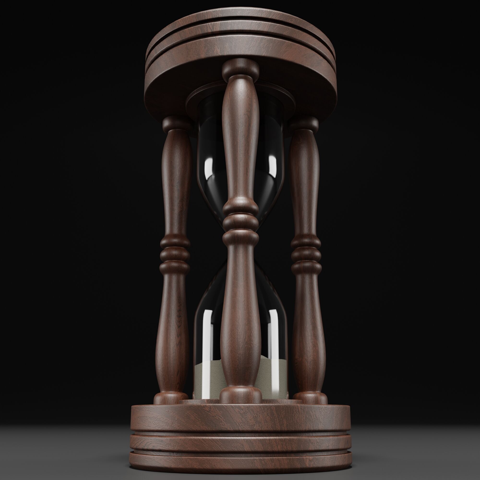 Wooden Hourglass Sand Timer 3D model_5