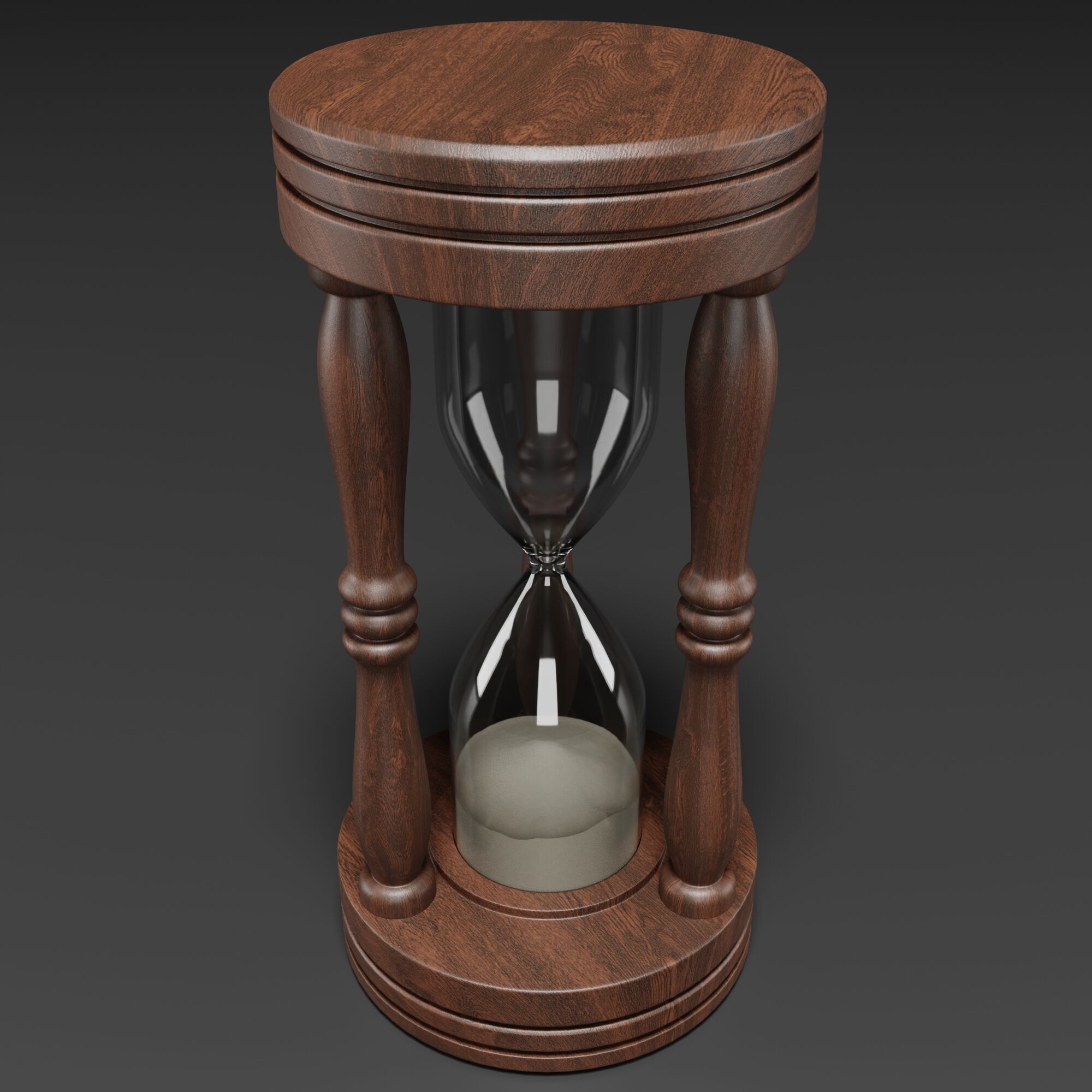 Wooden Hourglass Sand Timer 3D model_1