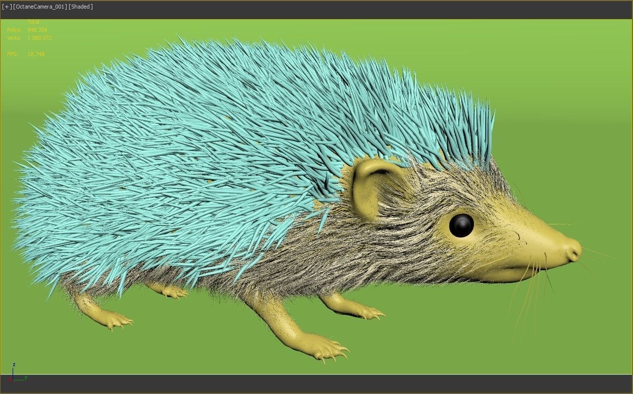 Hedgehog for Vray and Octane 3D model_13