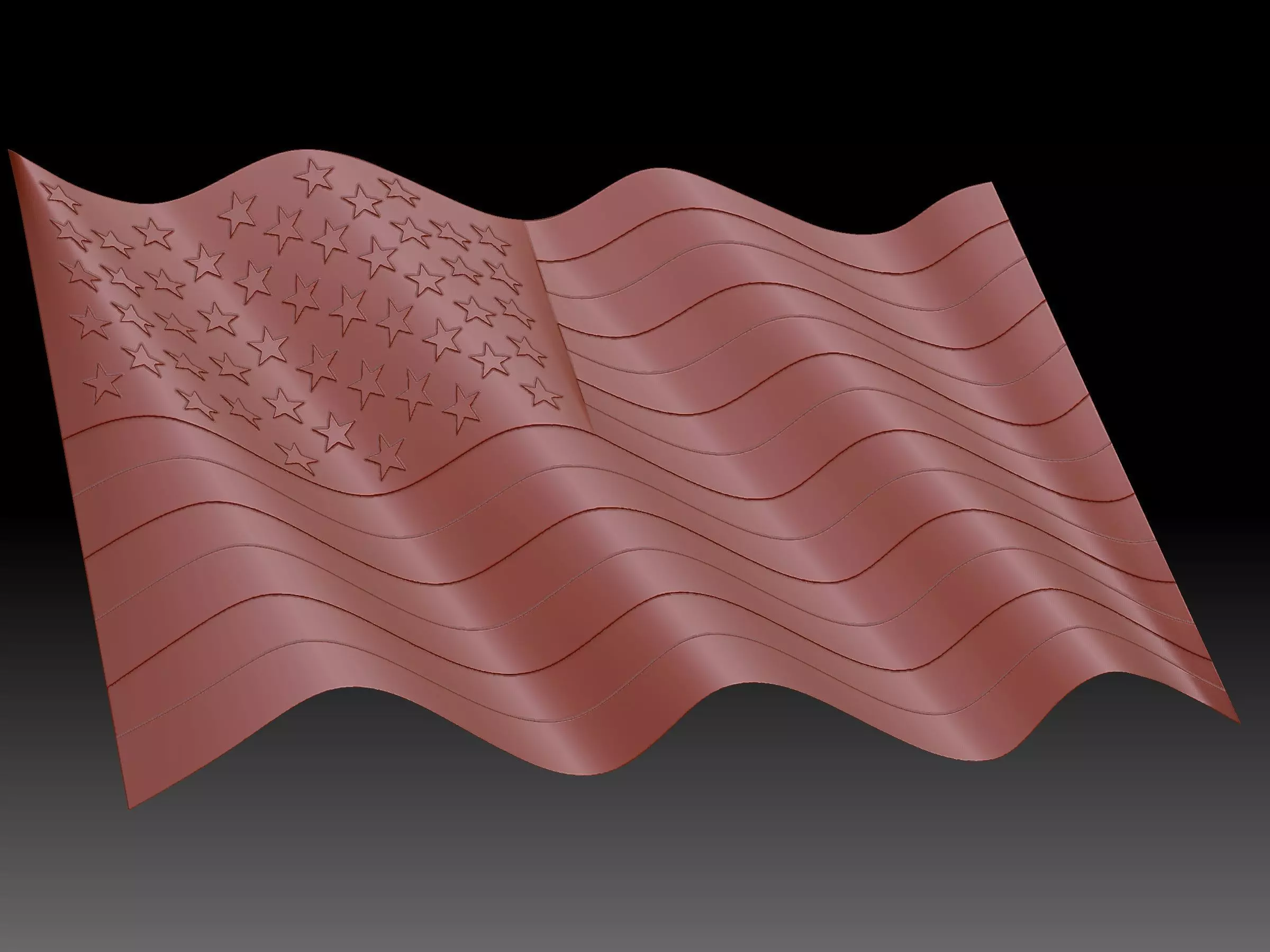 american flag  3D print model_0