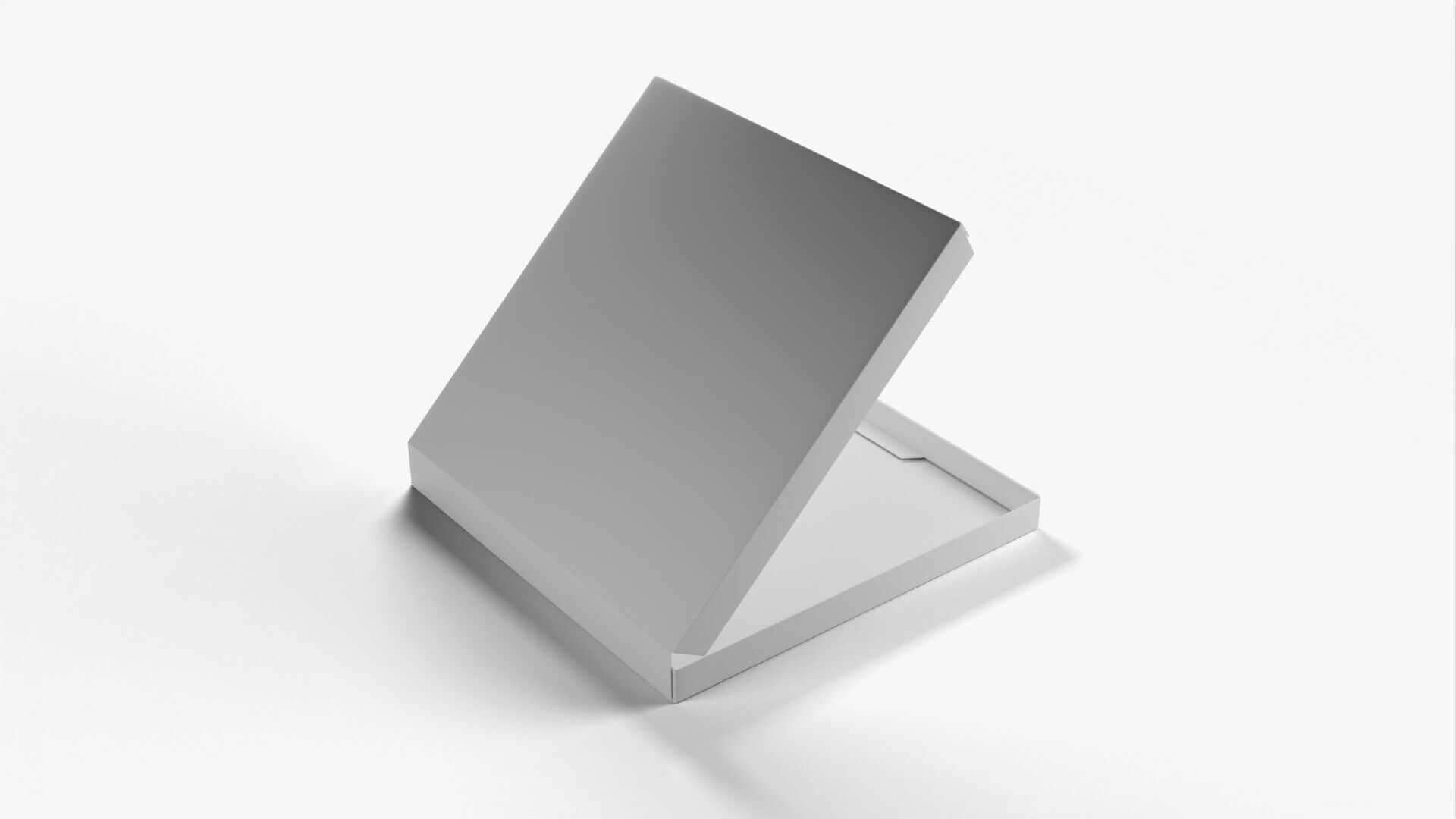 10 inch White Paper Open Pizza Box 3D model_13