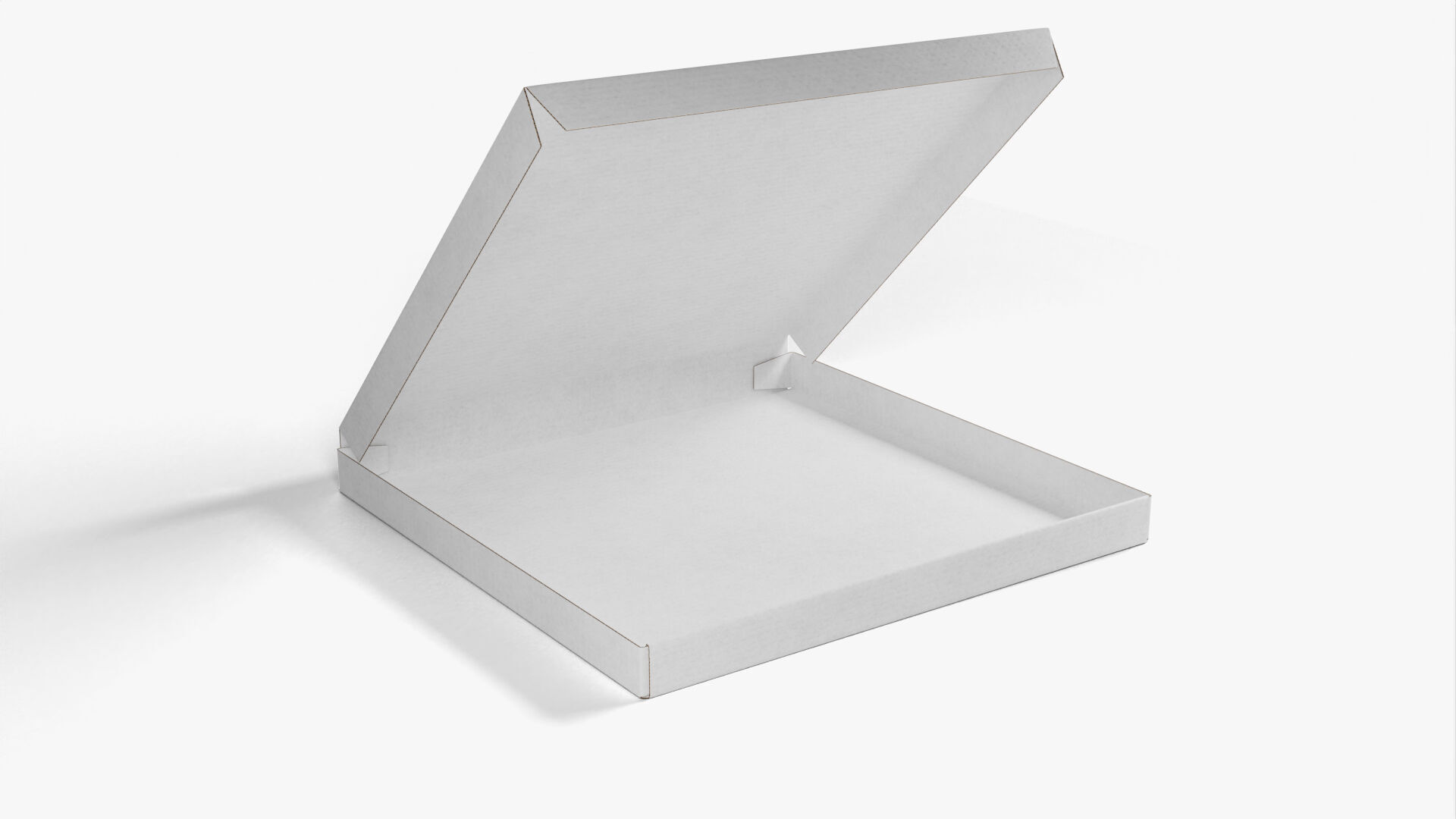 10 inch White Paper Open Pizza Box 3D model_3