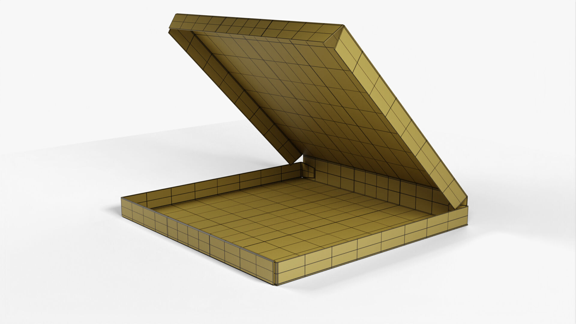 10 inch White Paper Open Pizza Box 3D model_22