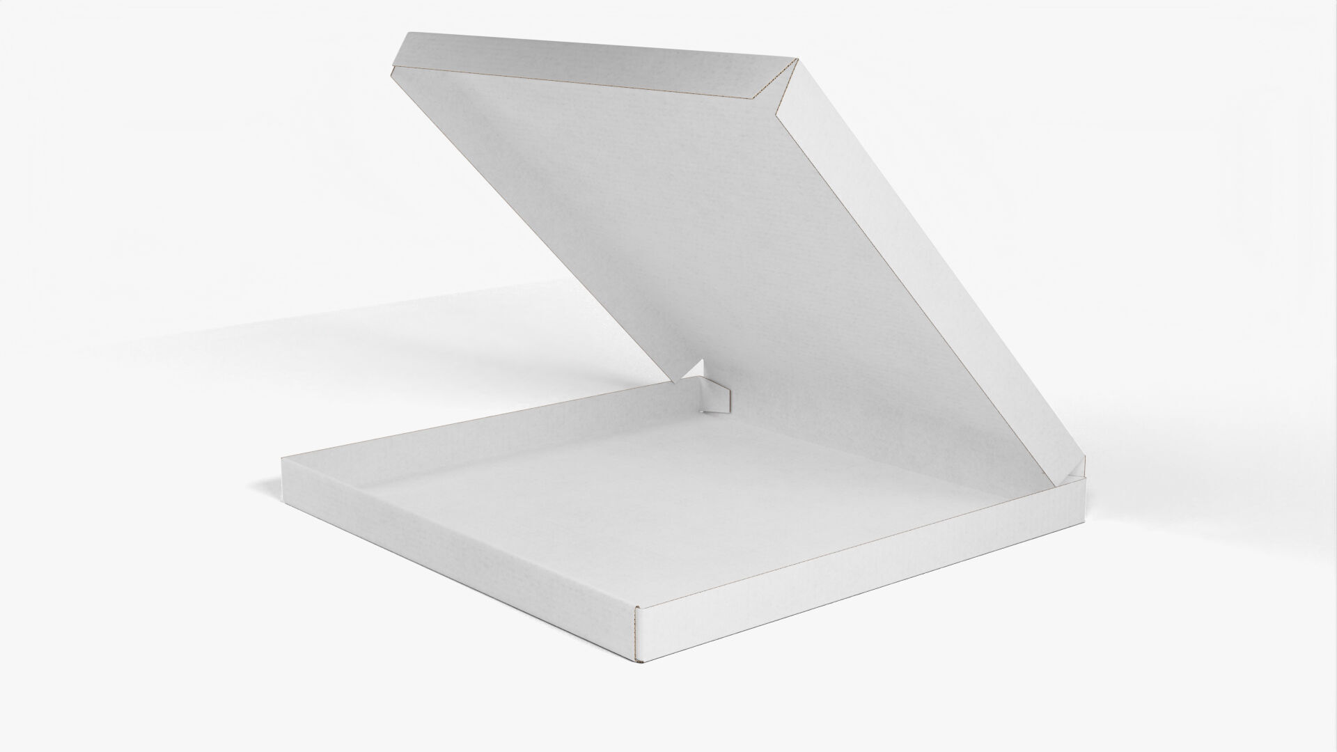 10 inch White Paper Open Pizza Box 3D model_8