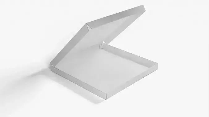 10 inch White Paper Open Pizza Box 3D model
