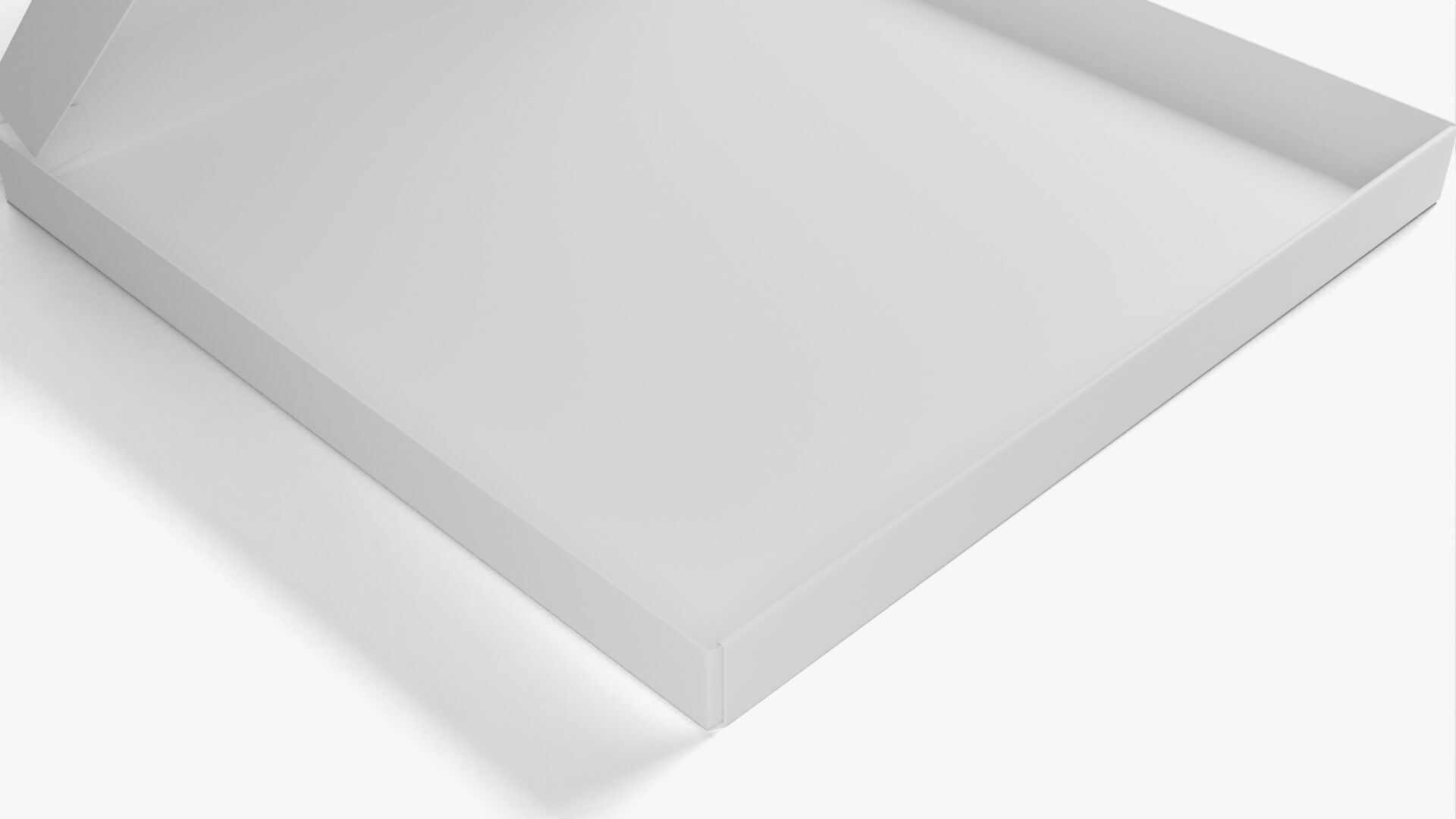 10 inch White Paper Open Pizza Box 3D model_14