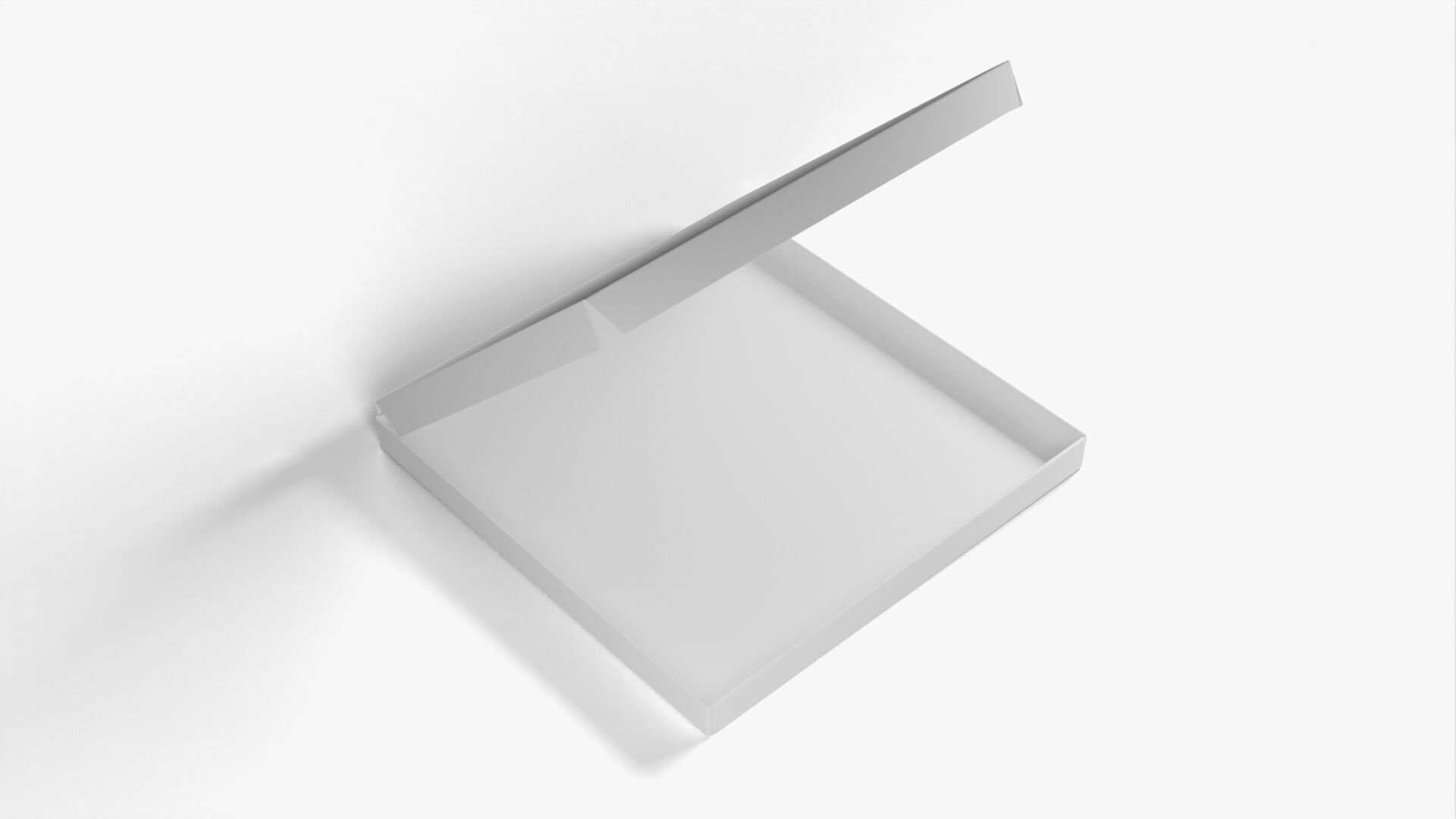 10 inch White Paper Open Pizza Box 3D model_12