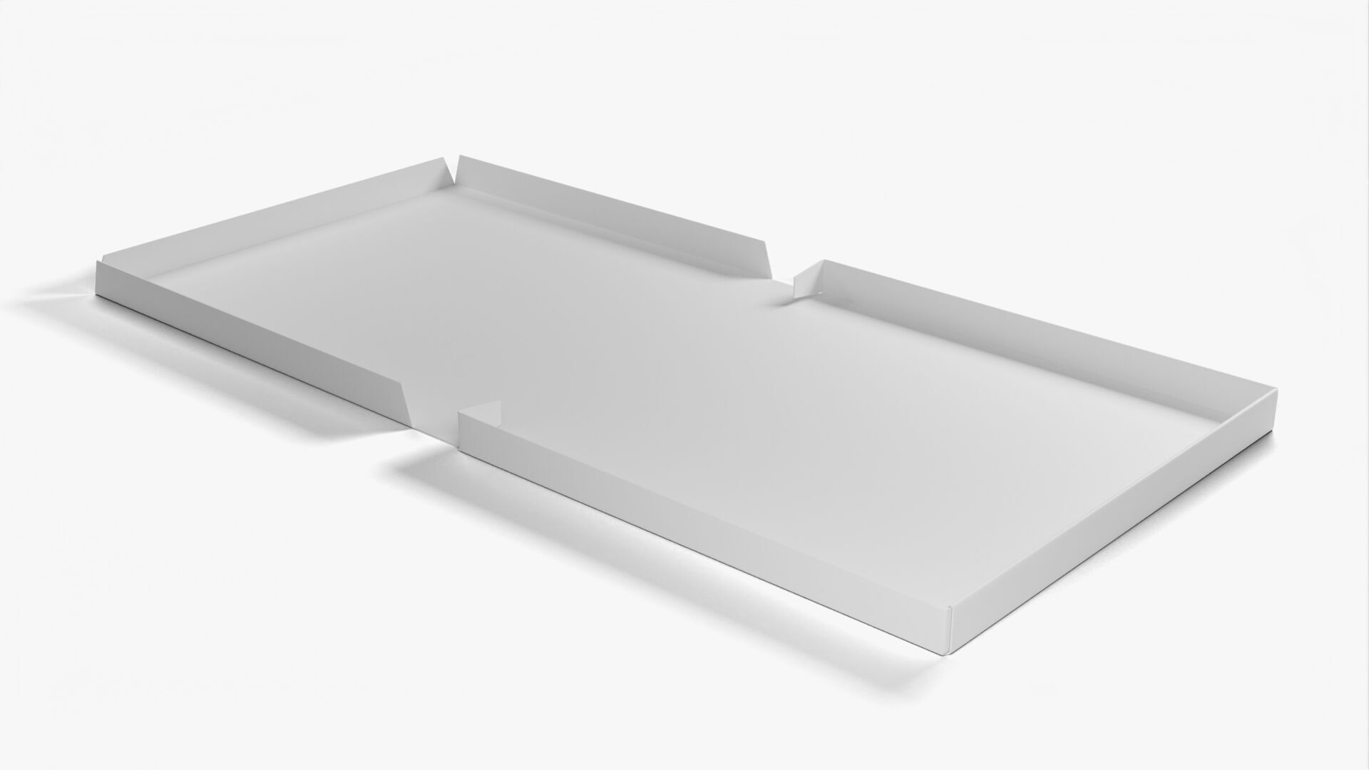 10 inch White Paper Full Open Pizza Box 3D model_8