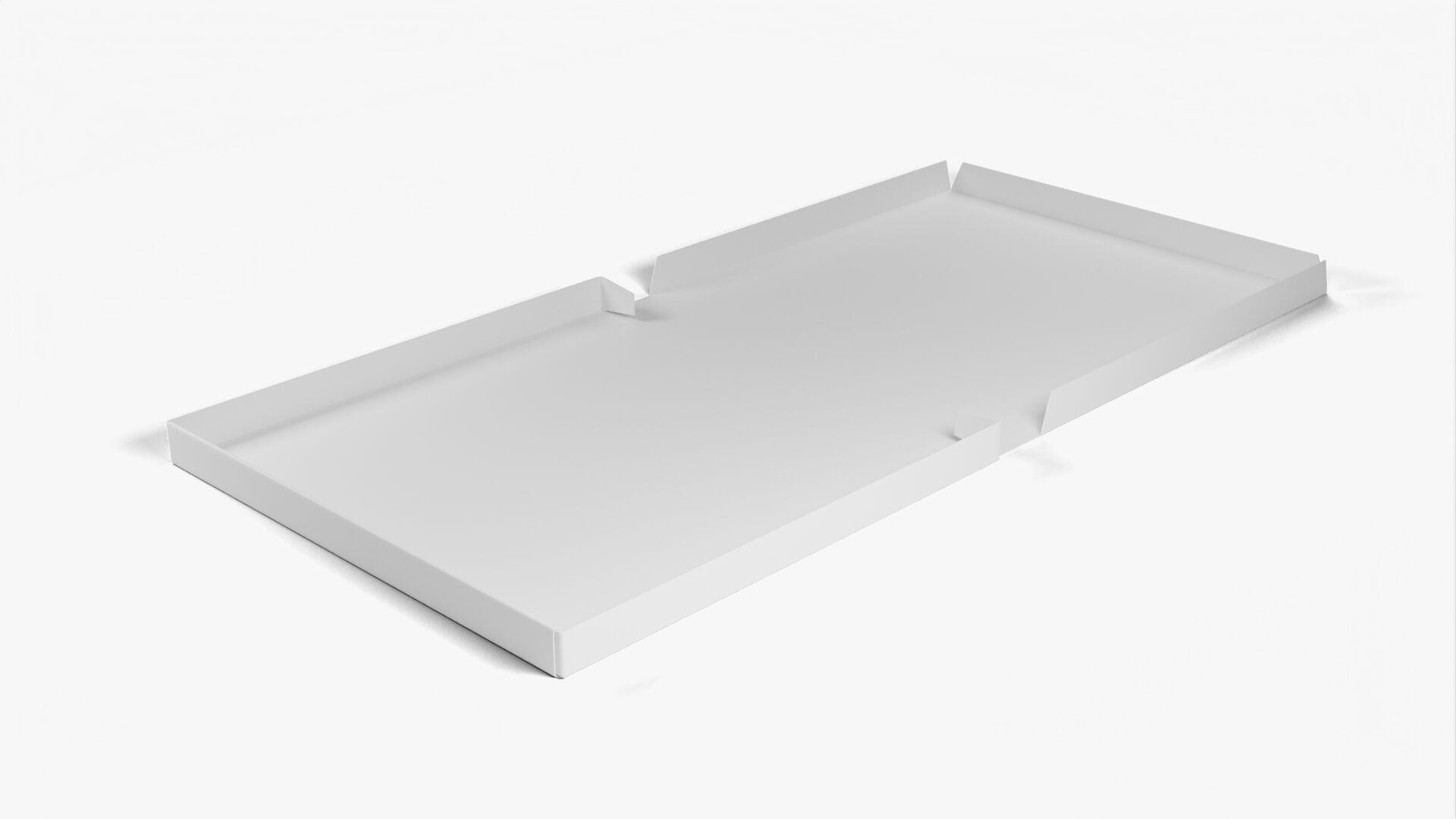 10 inch White Paper Full Open Pizza Box 3D model_11
