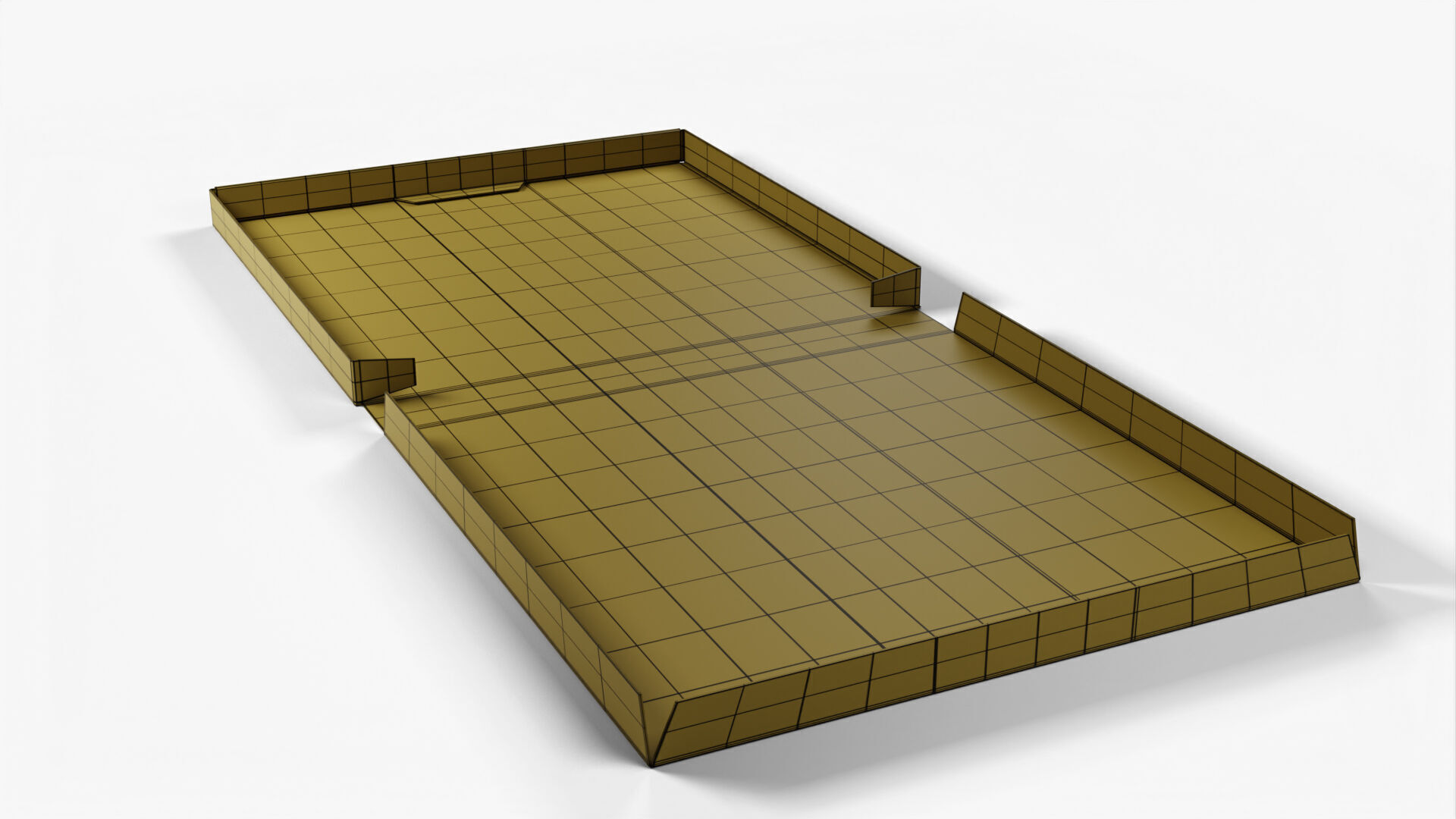 10 inch White Paper Full Open Pizza Box 3D model_15